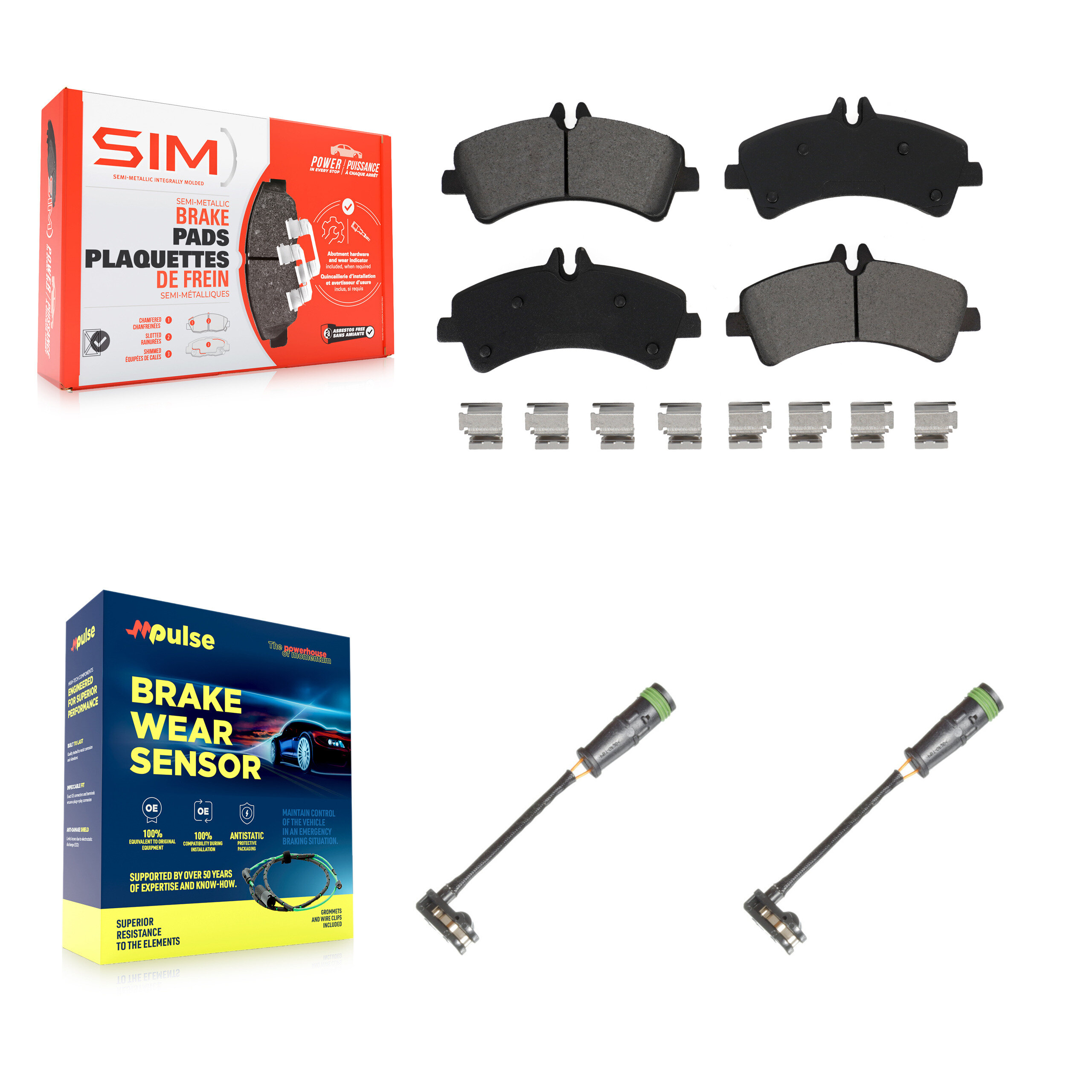 SIM KSW-100707 Disc Brake Pad for 2011-2014 Freightliner Sprinter 3500 - Rear
