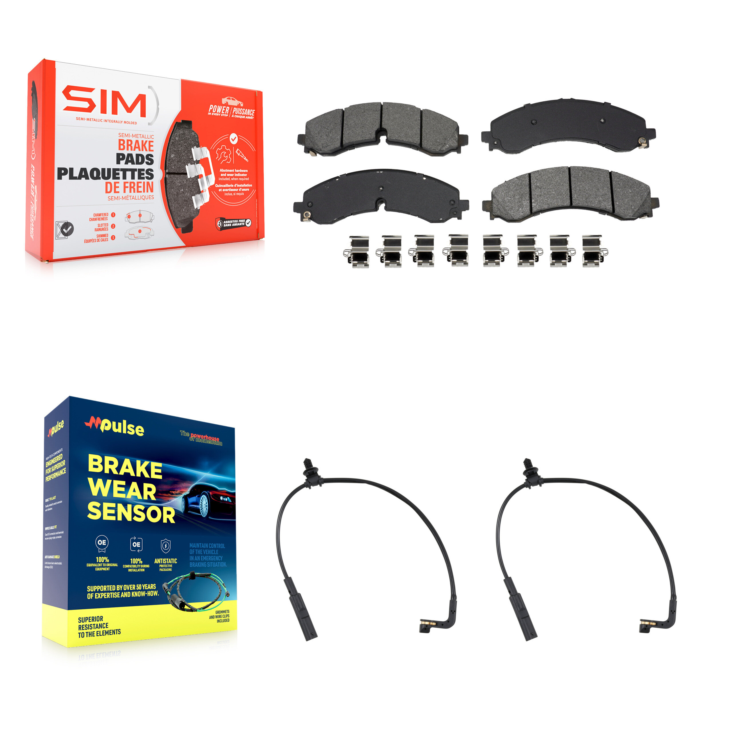 SIM KSW-100765 Disc Brake Pad for 2020-2024 Chevrolet Silverado 2500 HD, Chevrolet Silverado 3500 HD and More - Front
