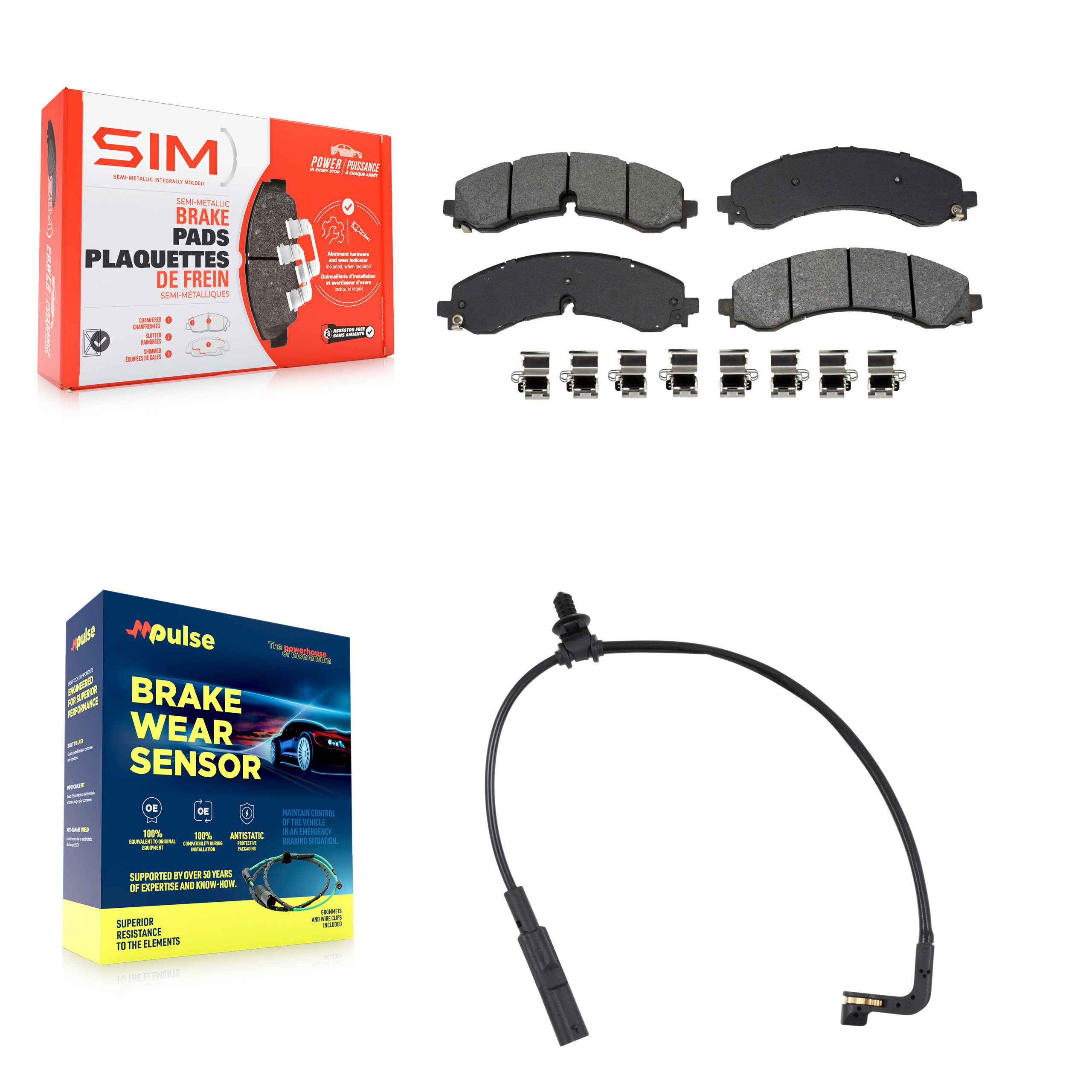 SIM KSW-100799 Disc Brake Pad for 2020-2024 Chevrolet Silverado 2500 HD, Chevrolet Silverado 3500 HD and More - Front