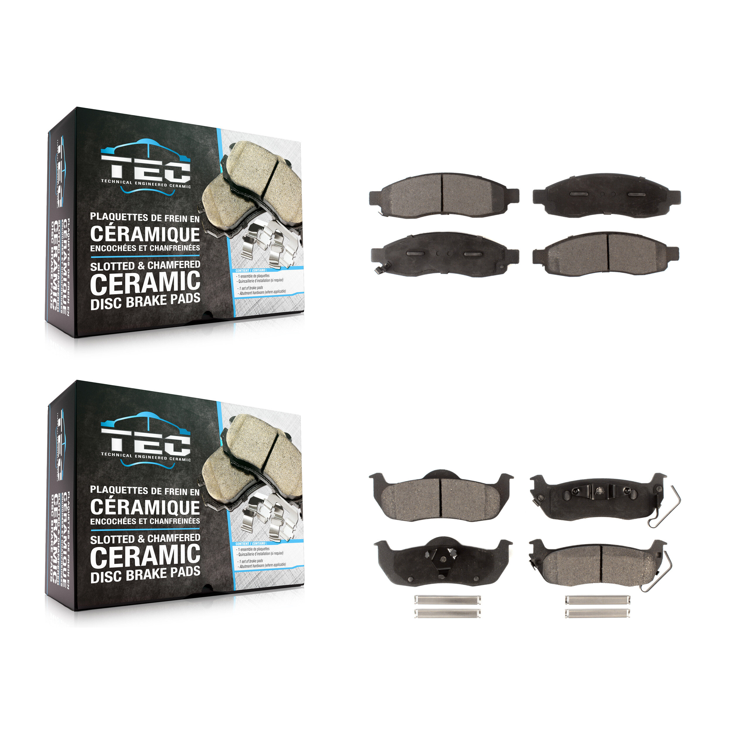 TEC - KTC-100018 - Front and Rear Disc Brake Pad Kits