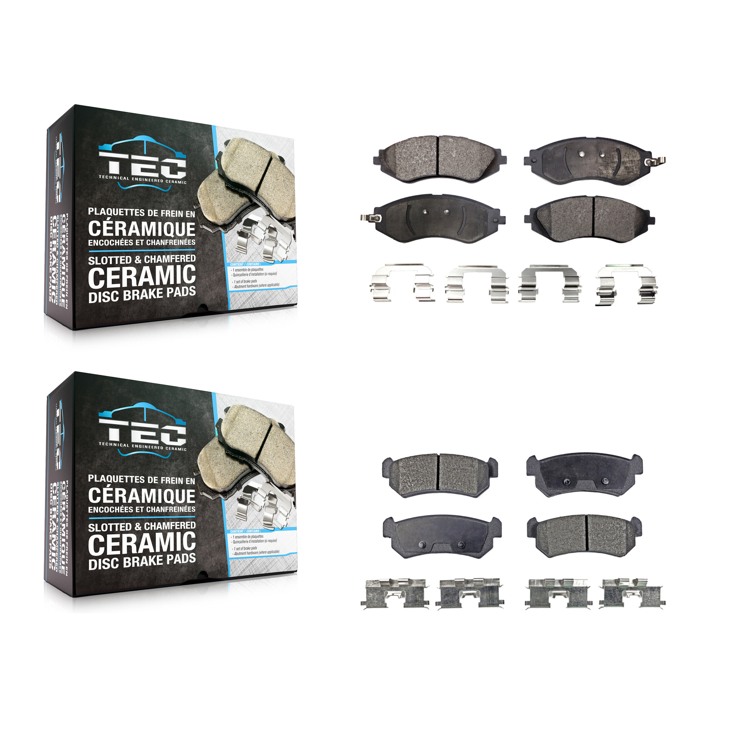 TEC - KTC-100025 - Front and Rear Disc Brake Pad Kits