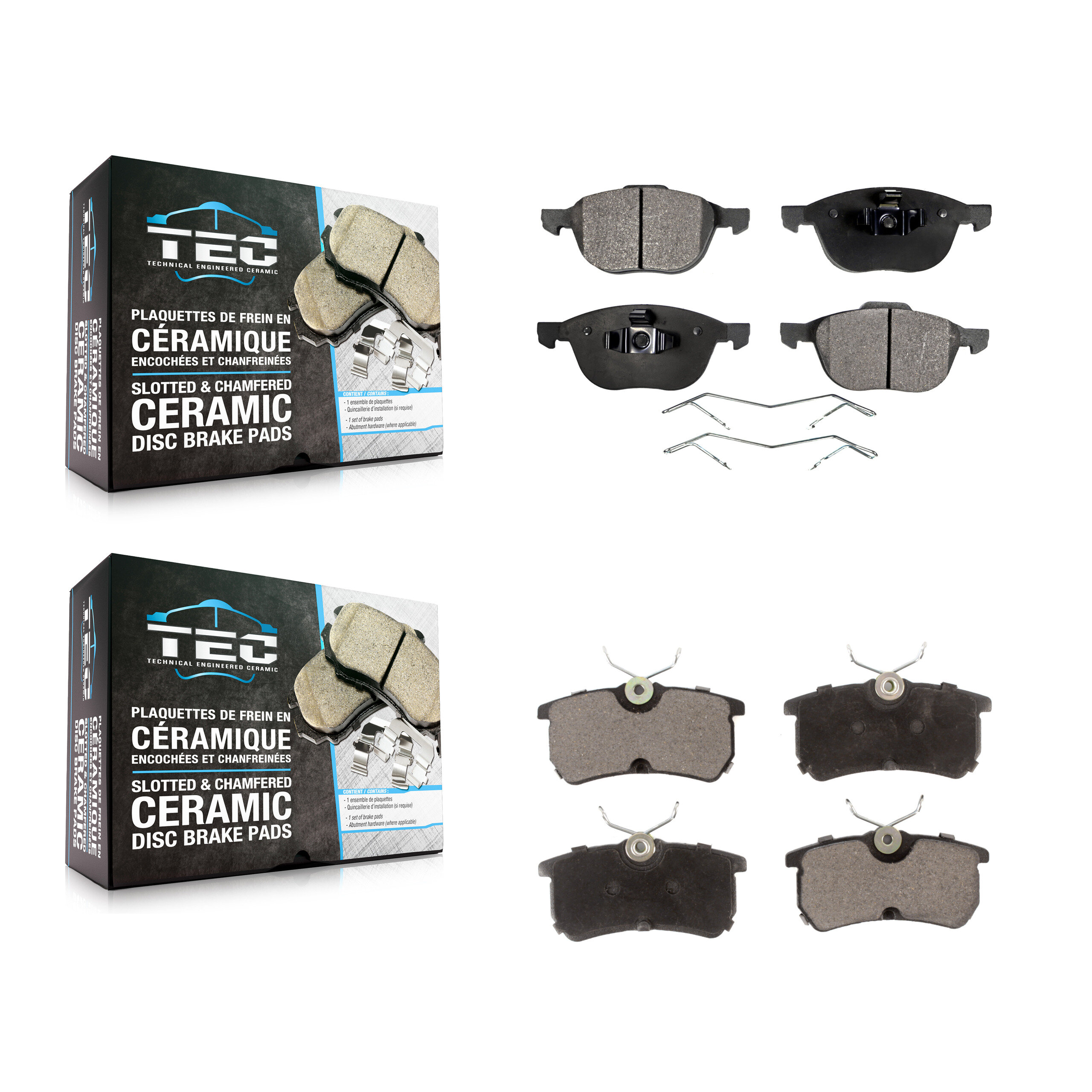 TEC KTC-100029 Disc Brake Pad for 2004-2007 Ford Focus - Front and Rear