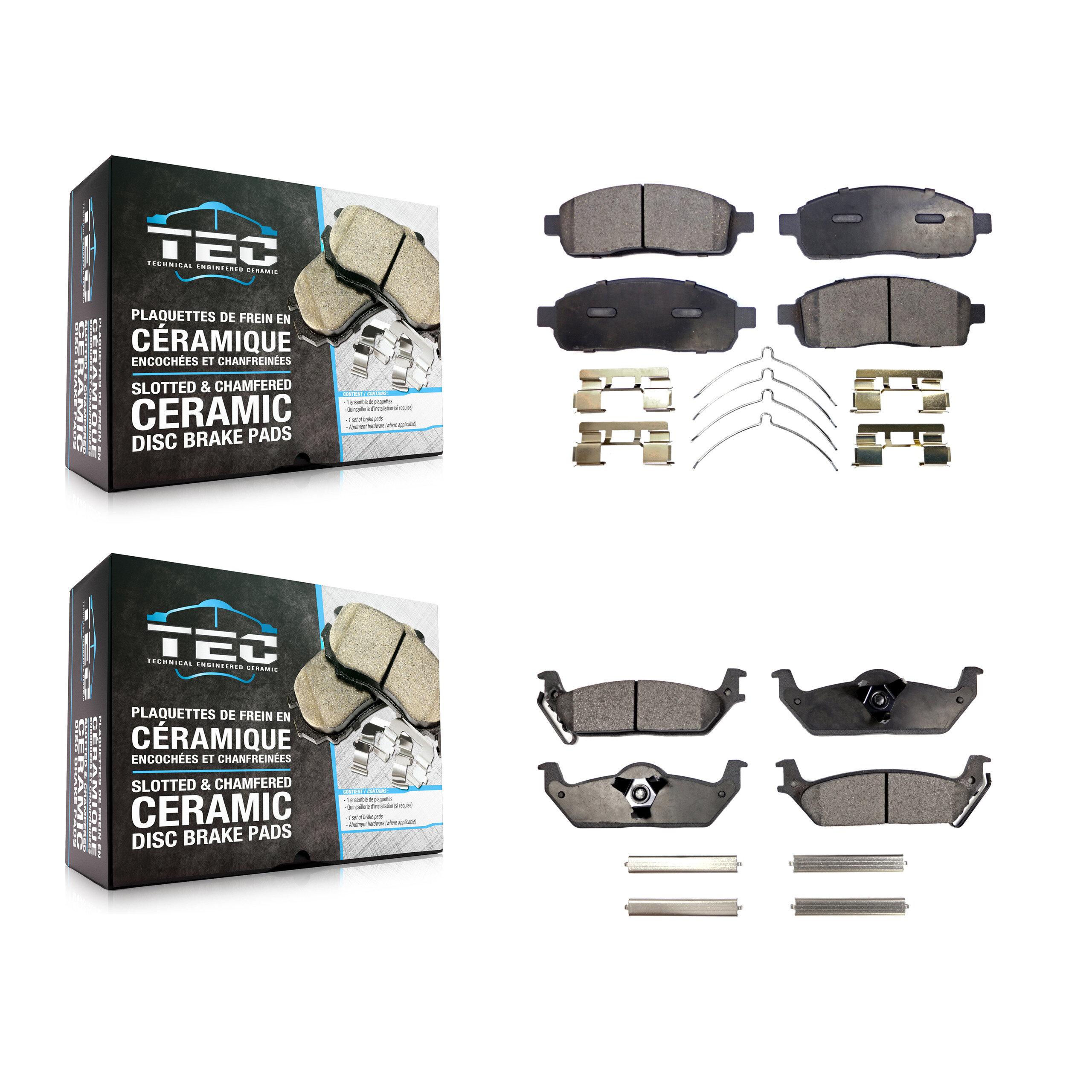 TEC - KTC-100055 - Front and Rear Disc Brake Pad Kits