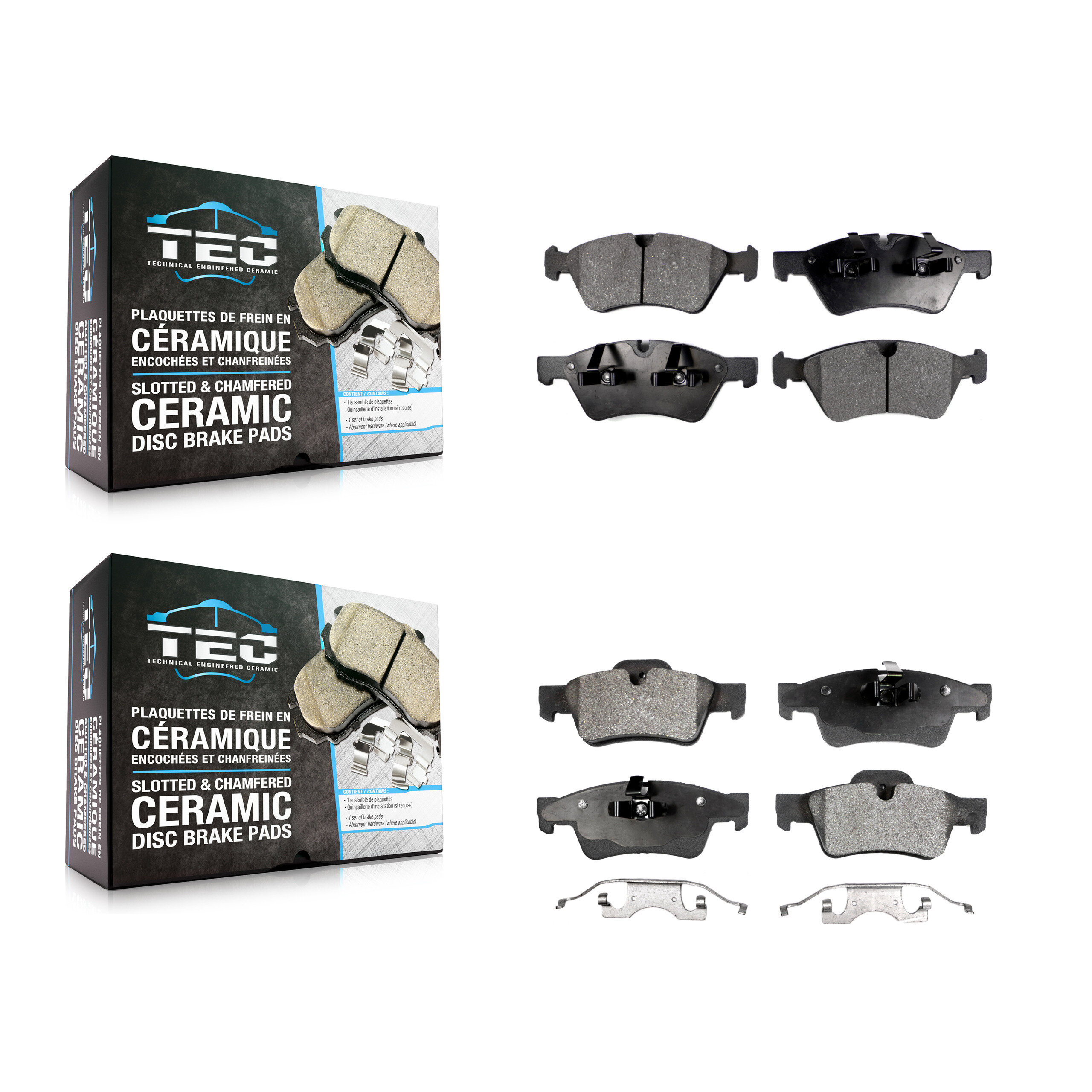 TEC - KTC-100075 - Front and Rear Disc Brake Pad Kits