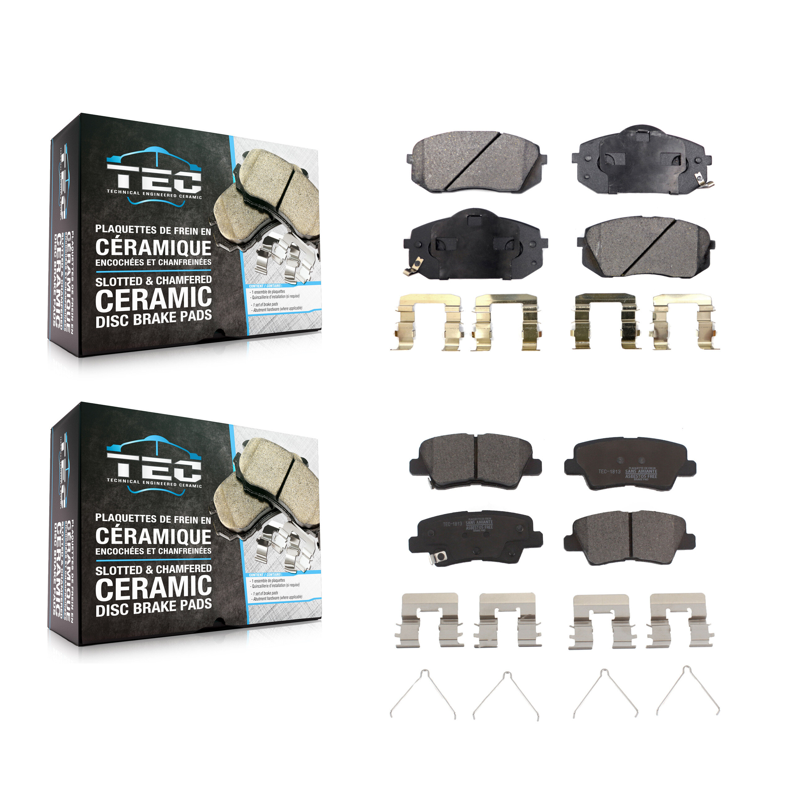 TEC - KTC-100128 - Front and Rear Disc Brake Pad Kits