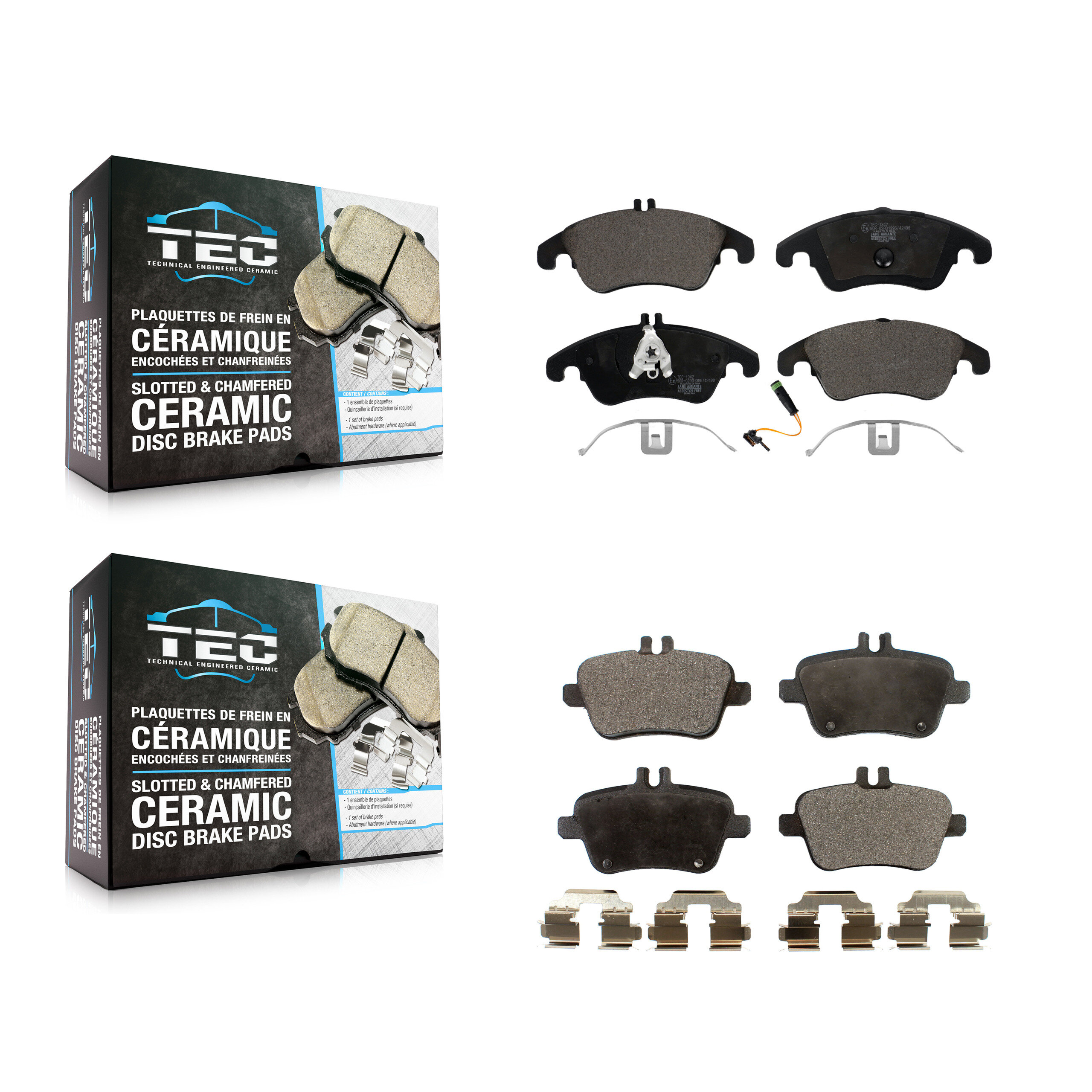 TEC - KTC-100153 - Front and Rear Disc Brake Pad Kits