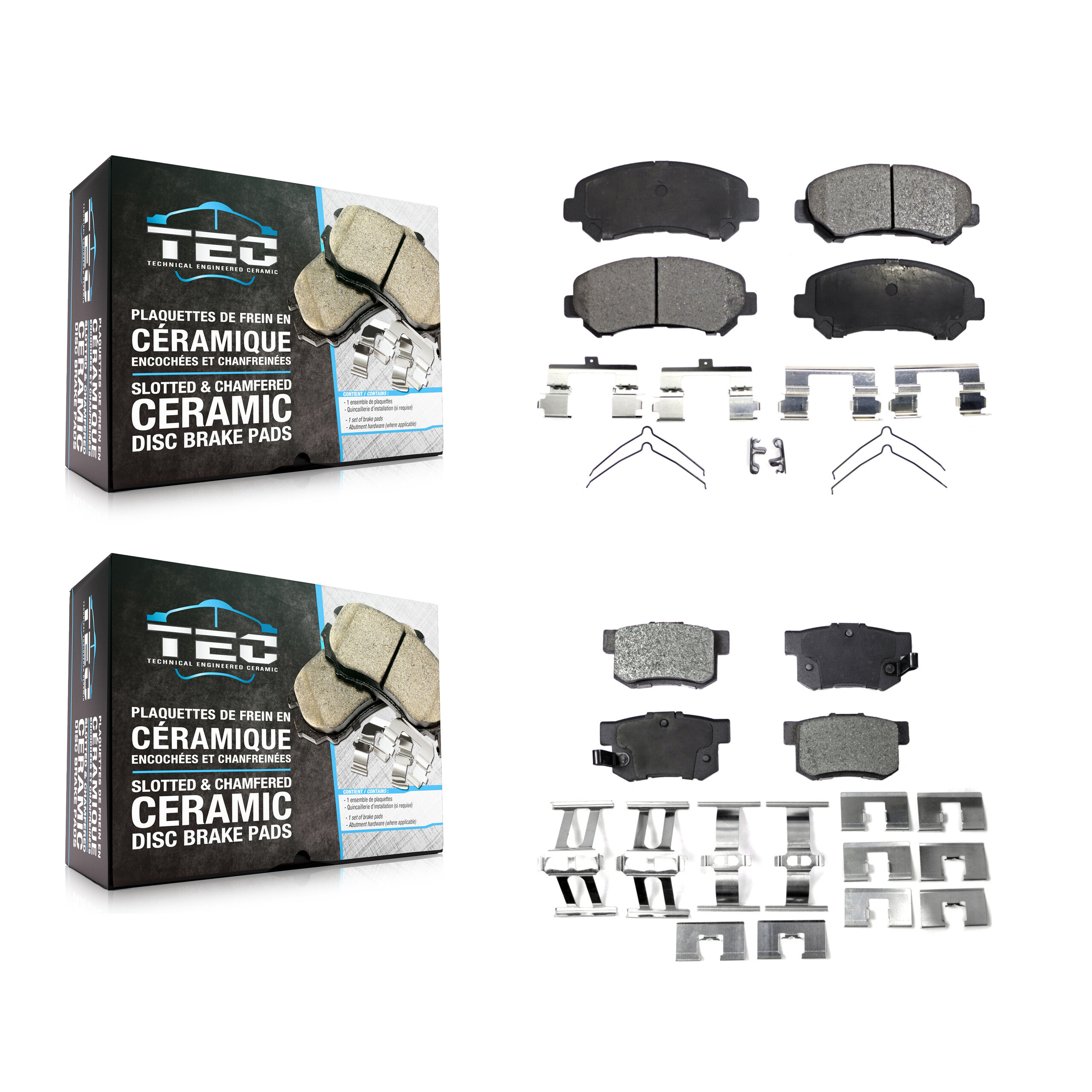 TEC - KTC-100166 - Front and Rear Disc Brake Pad Kits