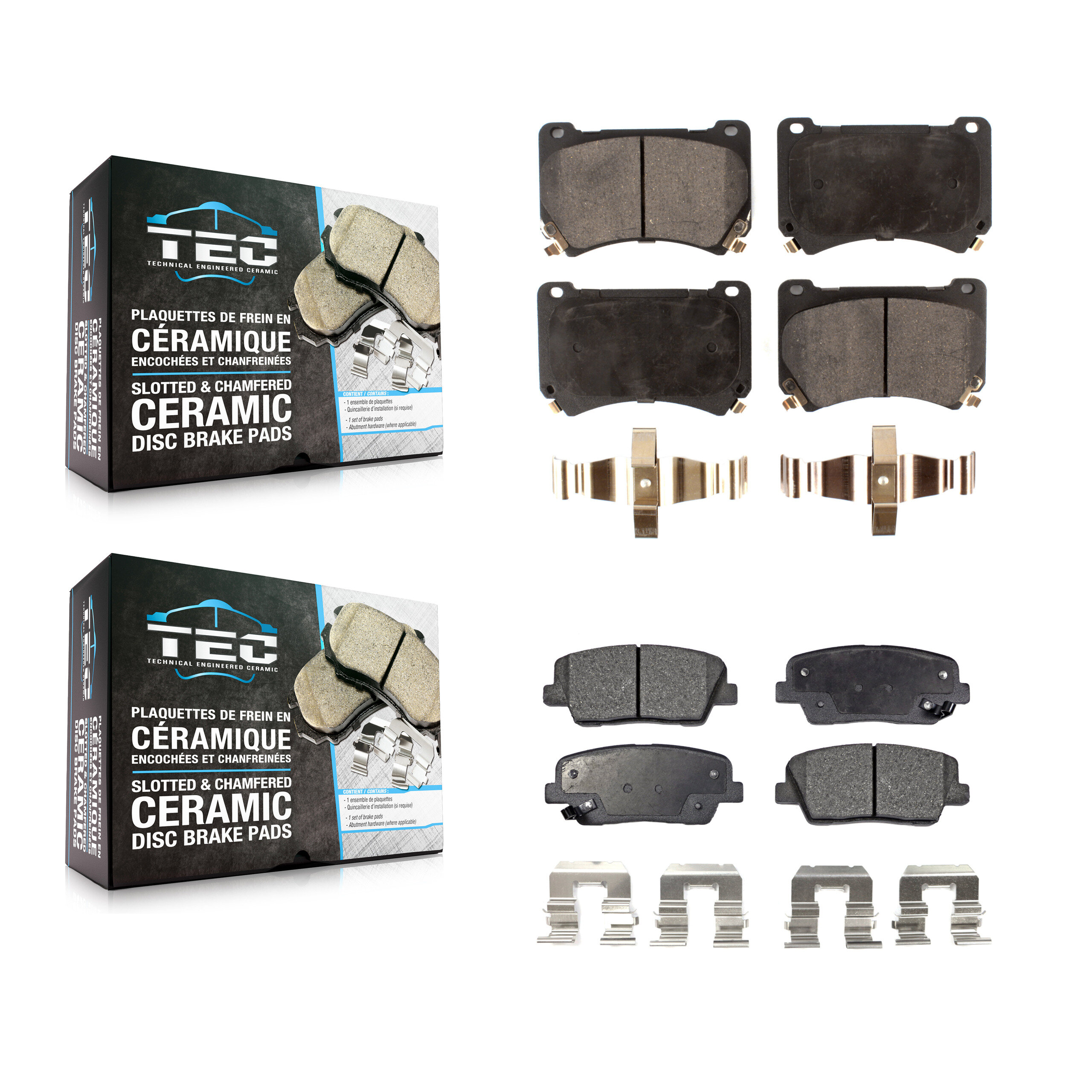 TEC - KTC-100174 - Front and Rear Disc Brake Pad Kits