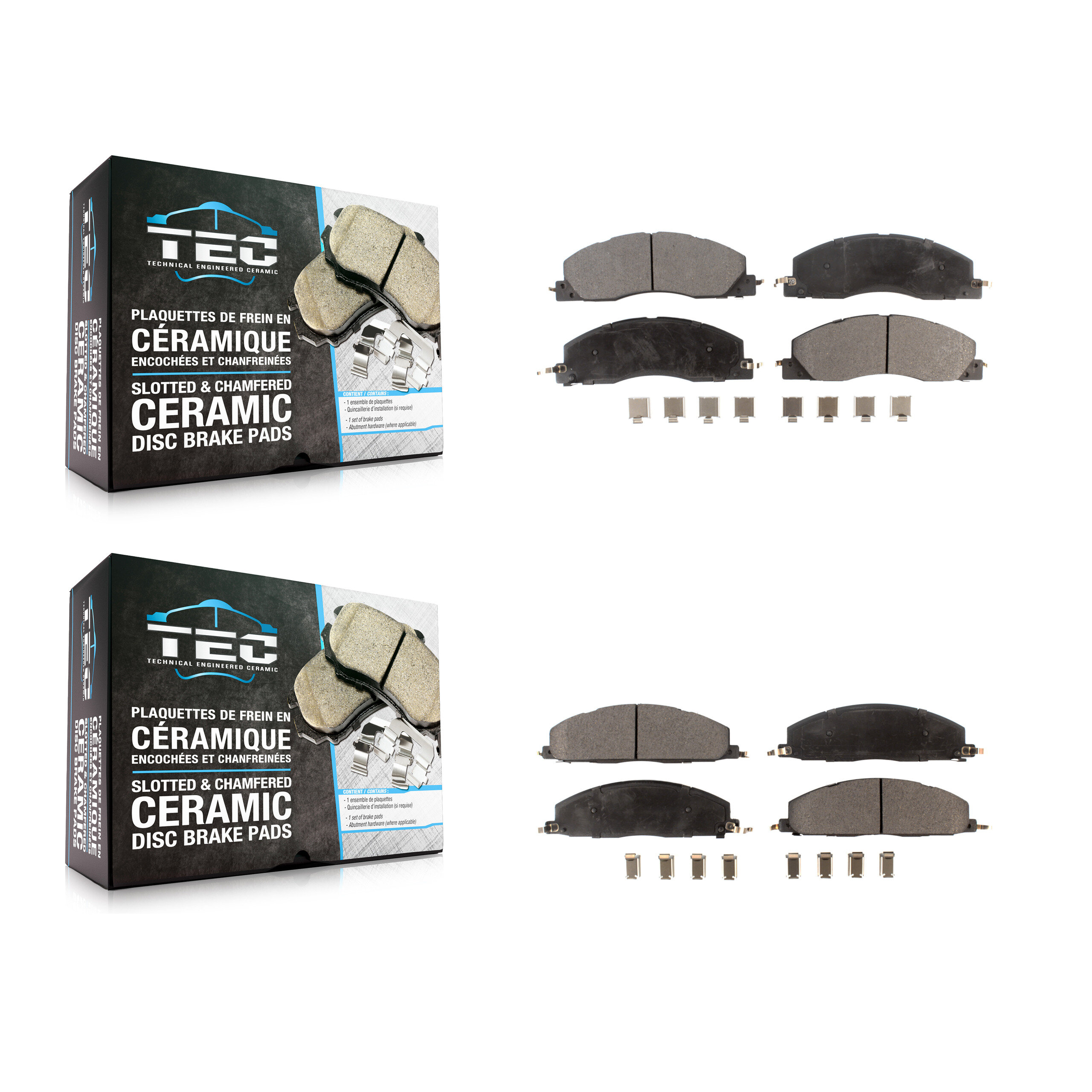 TEC KTC-100178 Disc Brake Pad for 2009-2018 Ram 1500, Ram 2500 and More - Front and Rear