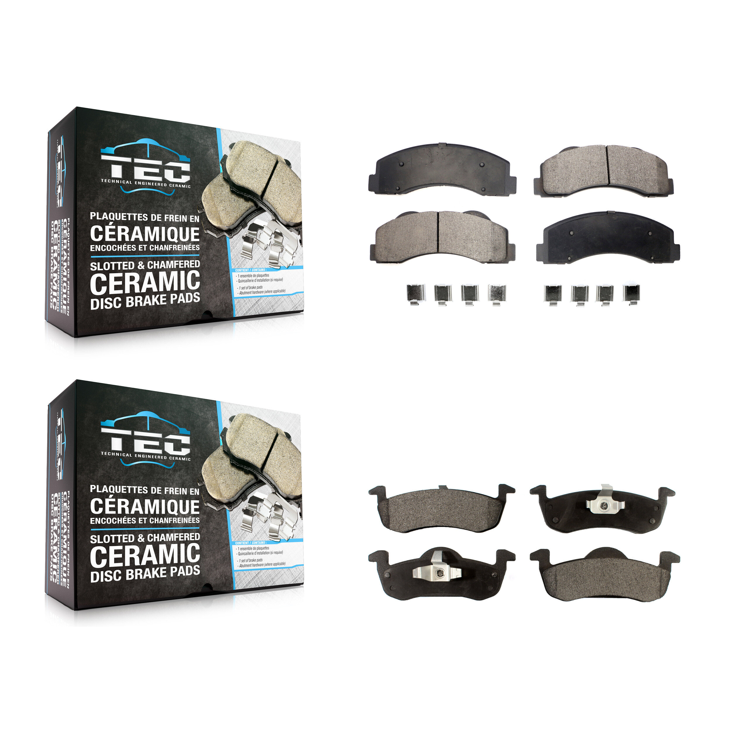 TEC KTC-100197 Disc Brake Pad for 2010-2017 Ford Expedition, Lincoln Navigator - Front and Rear
