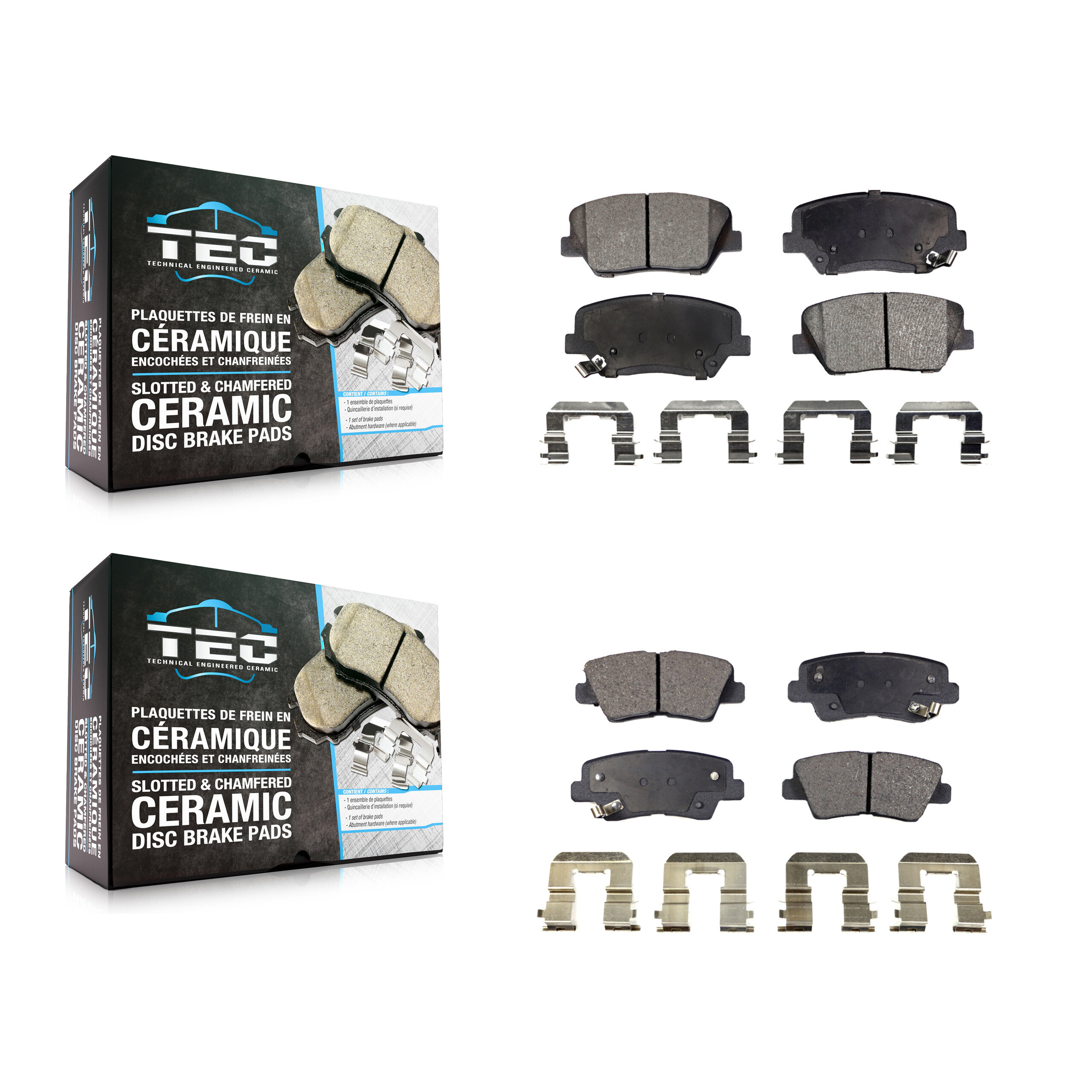 TEC KTC-100205 Disc Brake Pad for 2012-2017 Hyundai Azera - Front and Rear