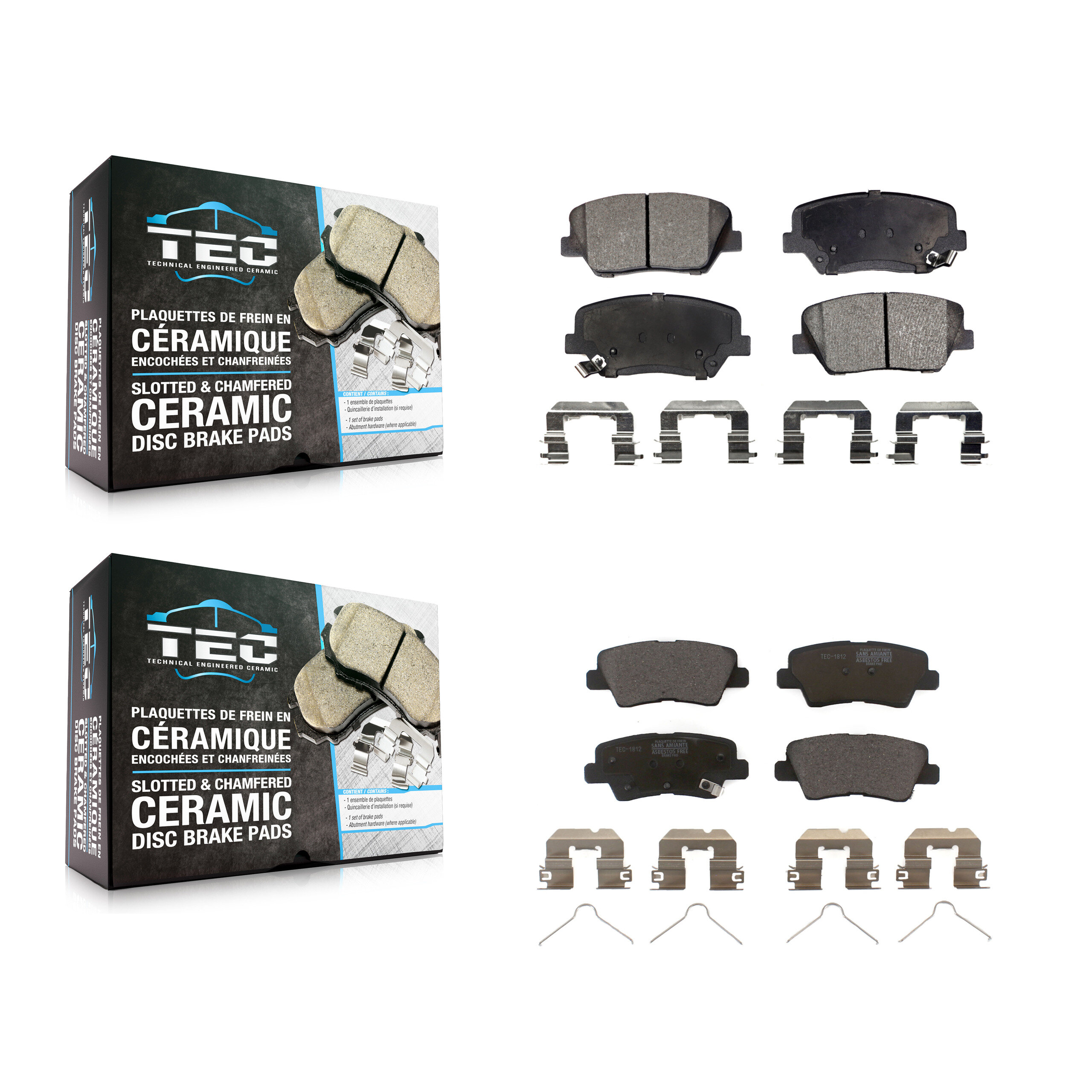 TEC - KTC-100206 - Front and Rear Disc Brake Pad Kits