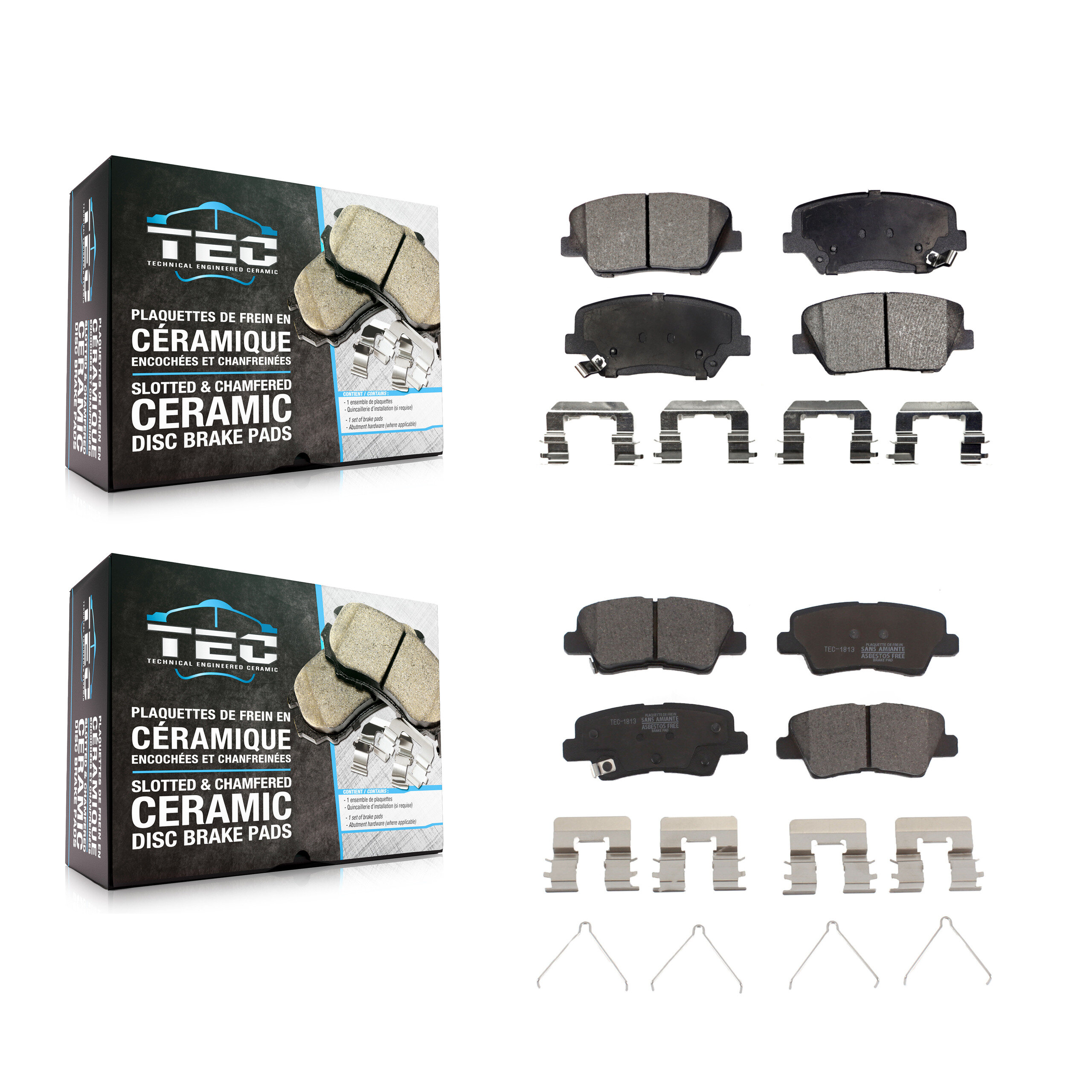 TEC - KTC-100207 - Front and Rear Disc Brake Pad Kits