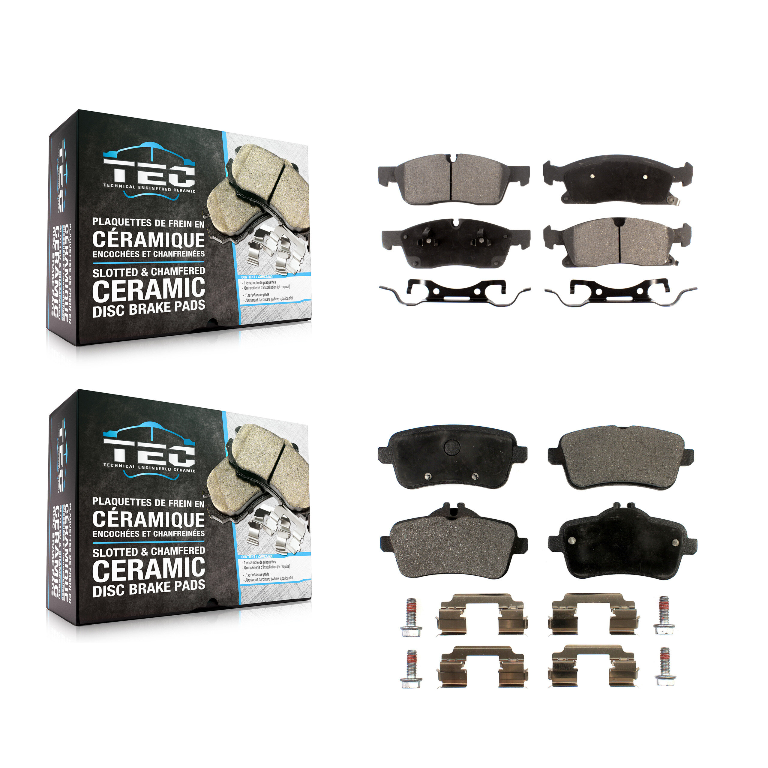TEC - KTC-100214 - Front and Rear Disc Brake Pad Kits