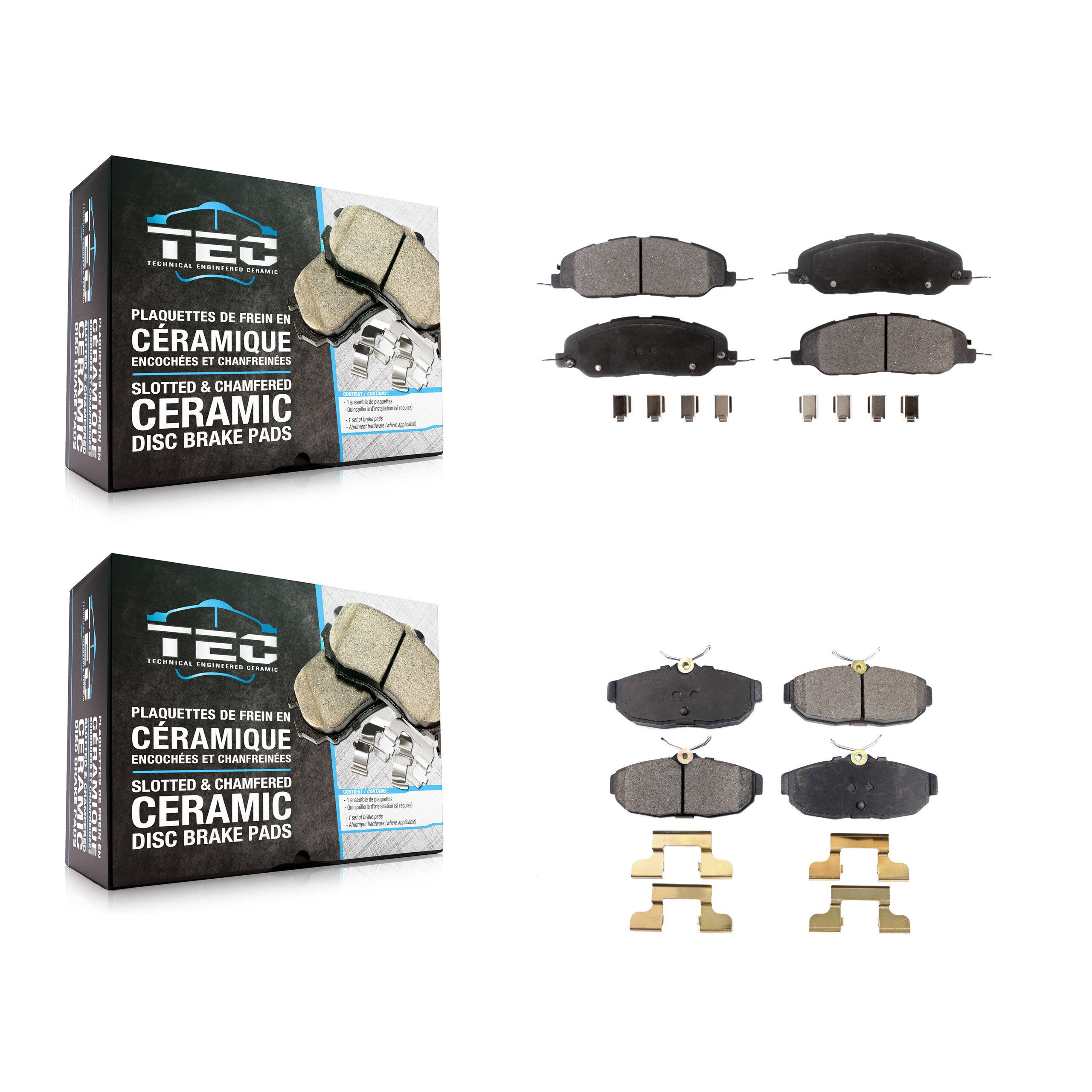 TEC - KTC-100215 - Front and Rear Disc Brake Pad Kits