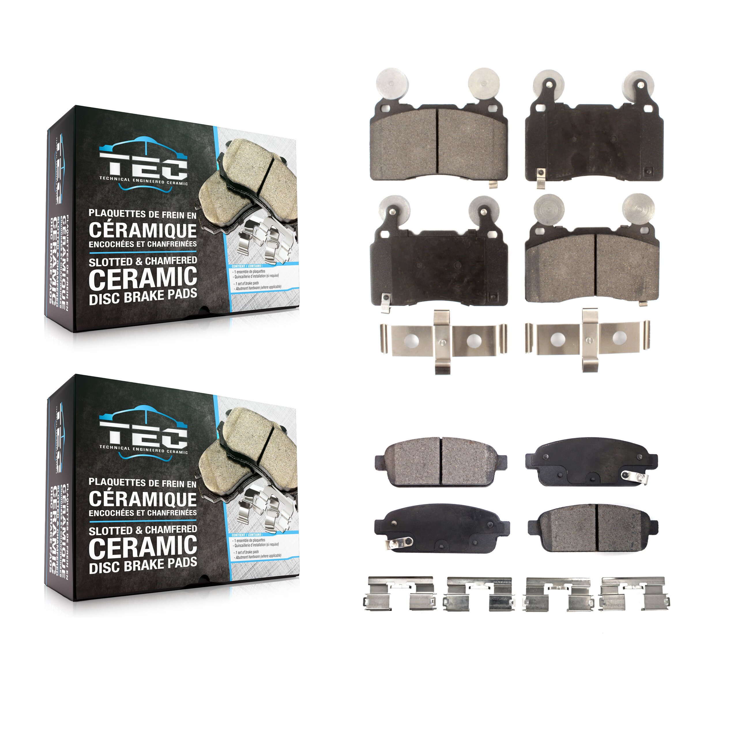 TEC - KTC-100218 - Front and Rear Disc Brake Pad Kits