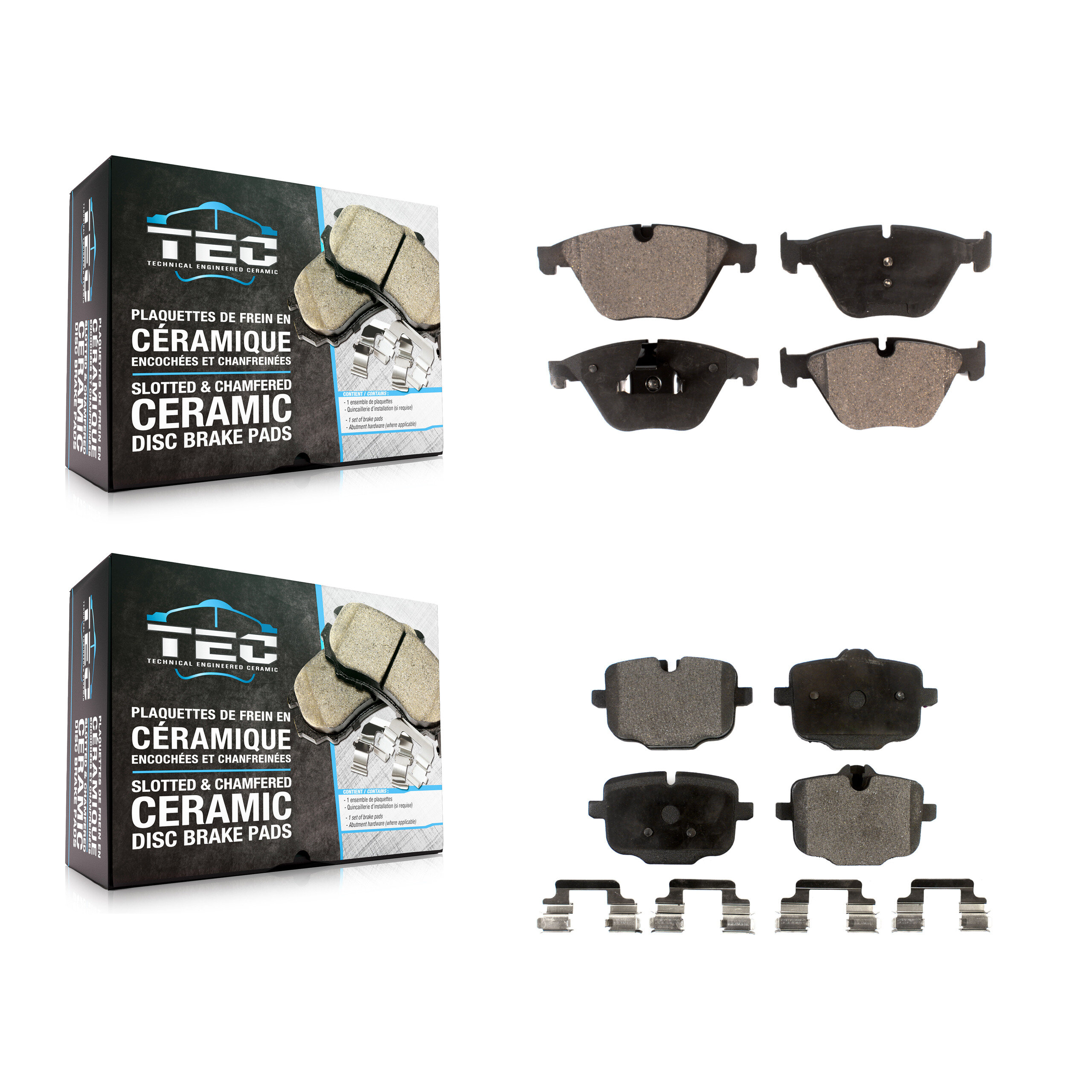 TEC - KTC-100222 - Front and Rear Disc Brake Pad Kits