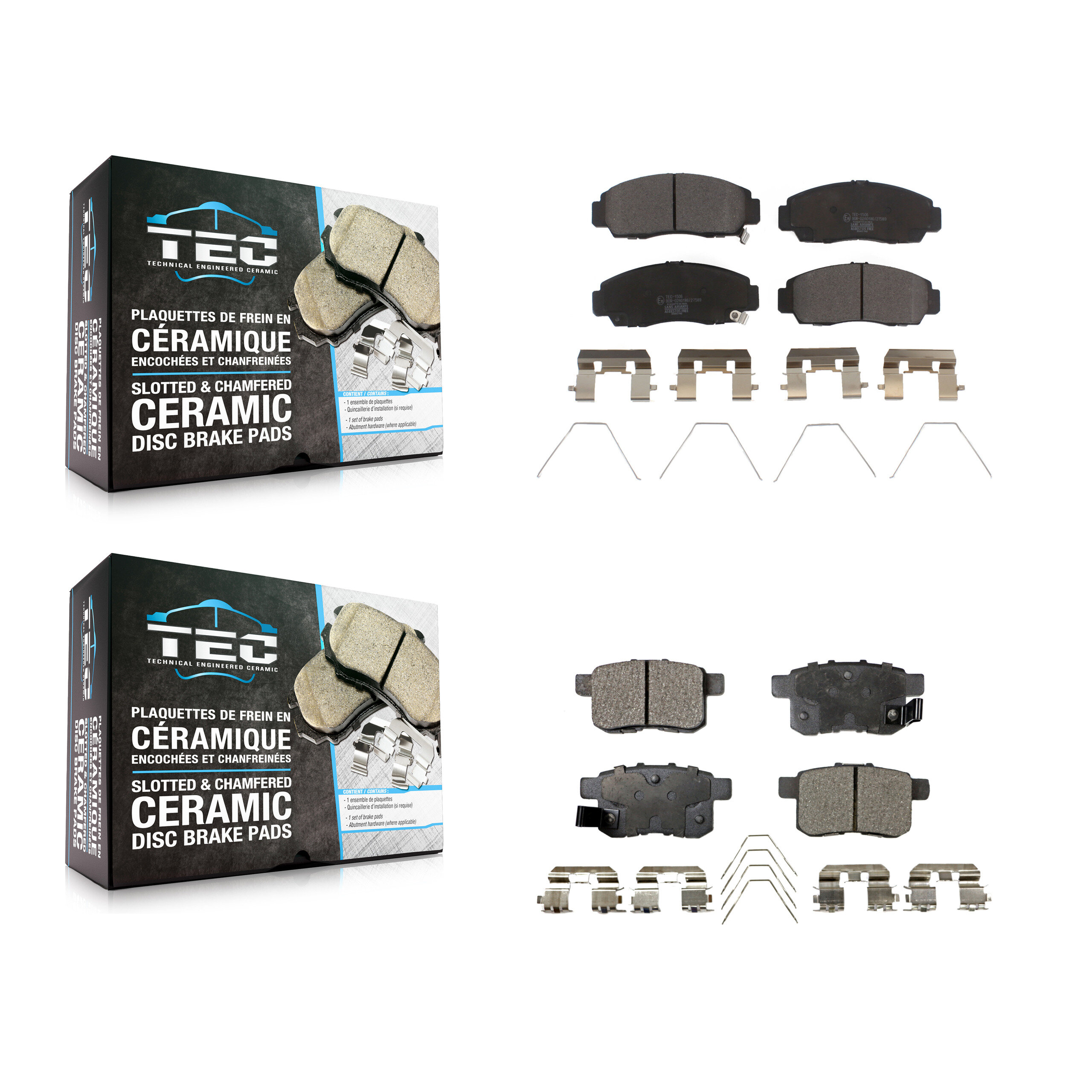 TEC - KTC-100224 - Front and Rear Disc Brake Pad Kits
