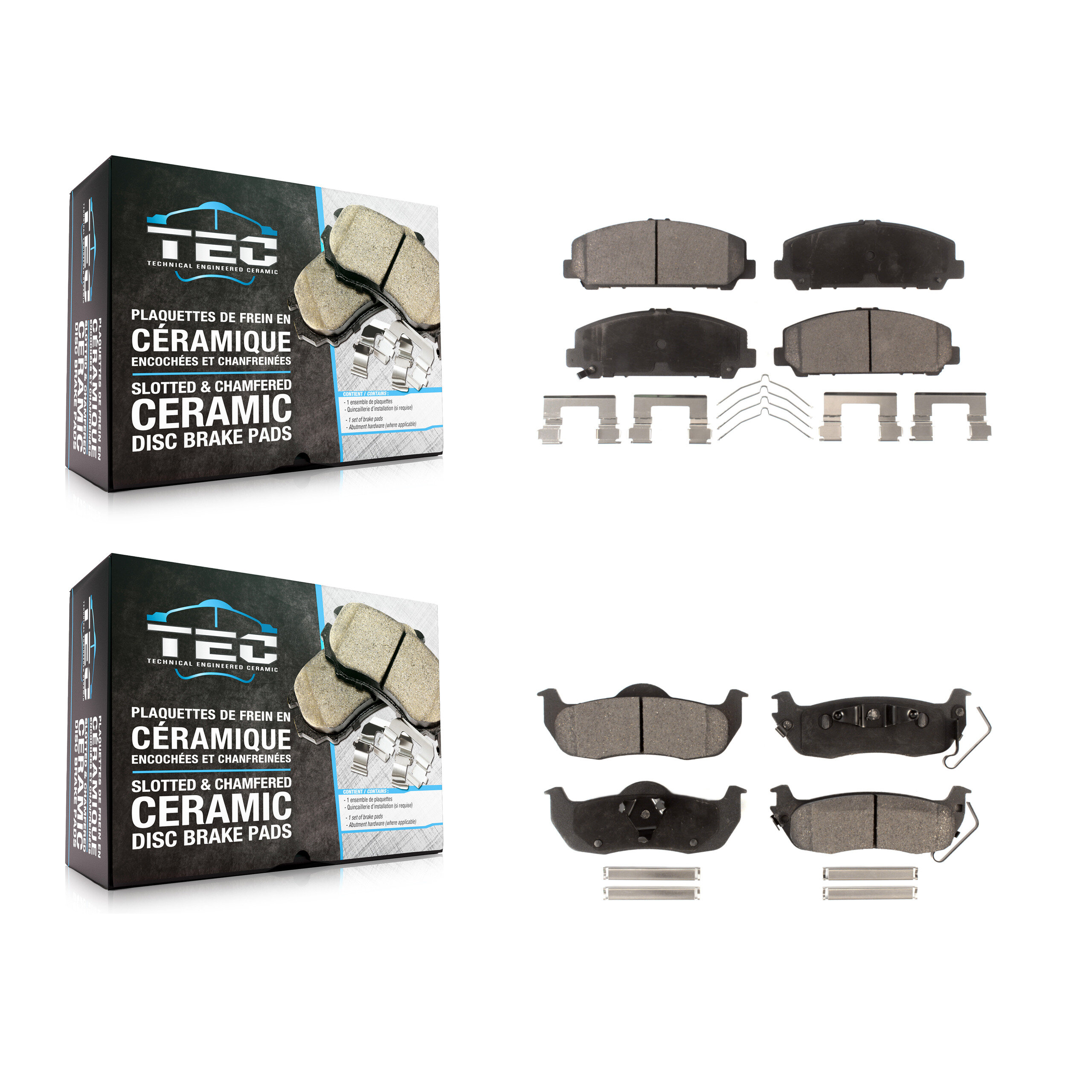 TEC - KTC-100227 - Front and Rear Disc Brake Pad Kits