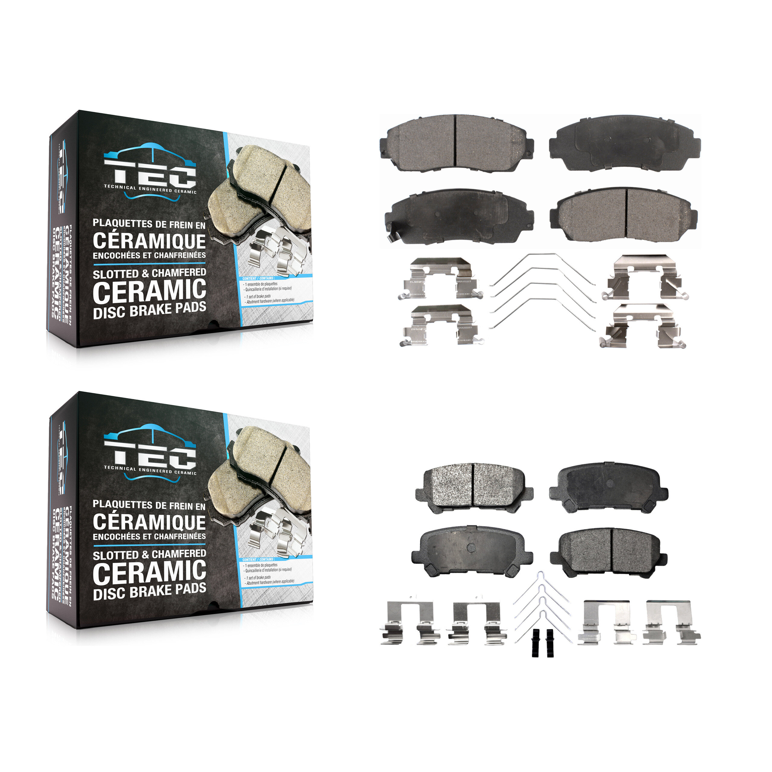 TEC KTC-100232 Disc Brake Pad for 2011-2017 Honda Odyssey - Front and Rear