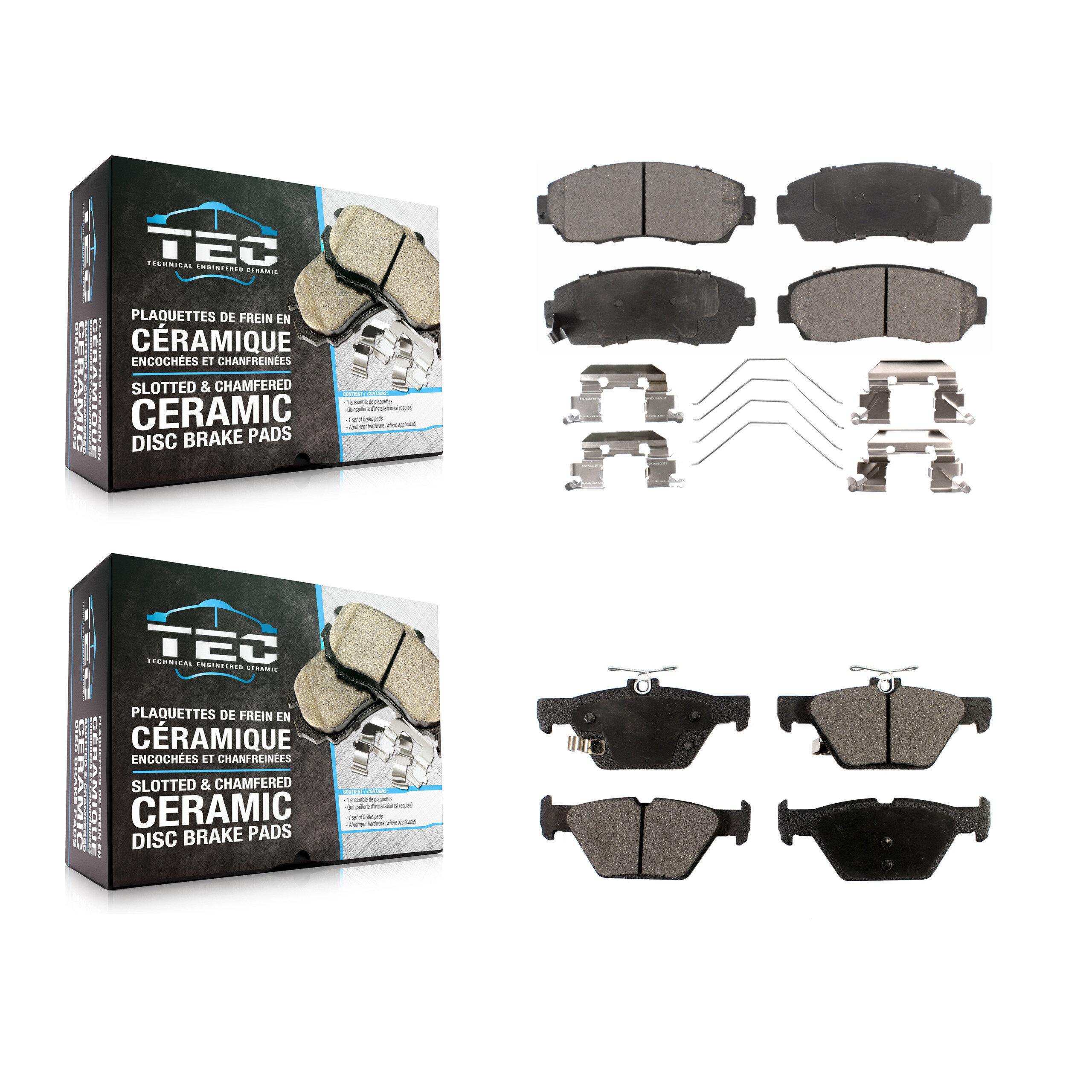 TEC KTC-100233 Disc Brake Pad for 2016-2019 Subaru Legacy - Front and Rear