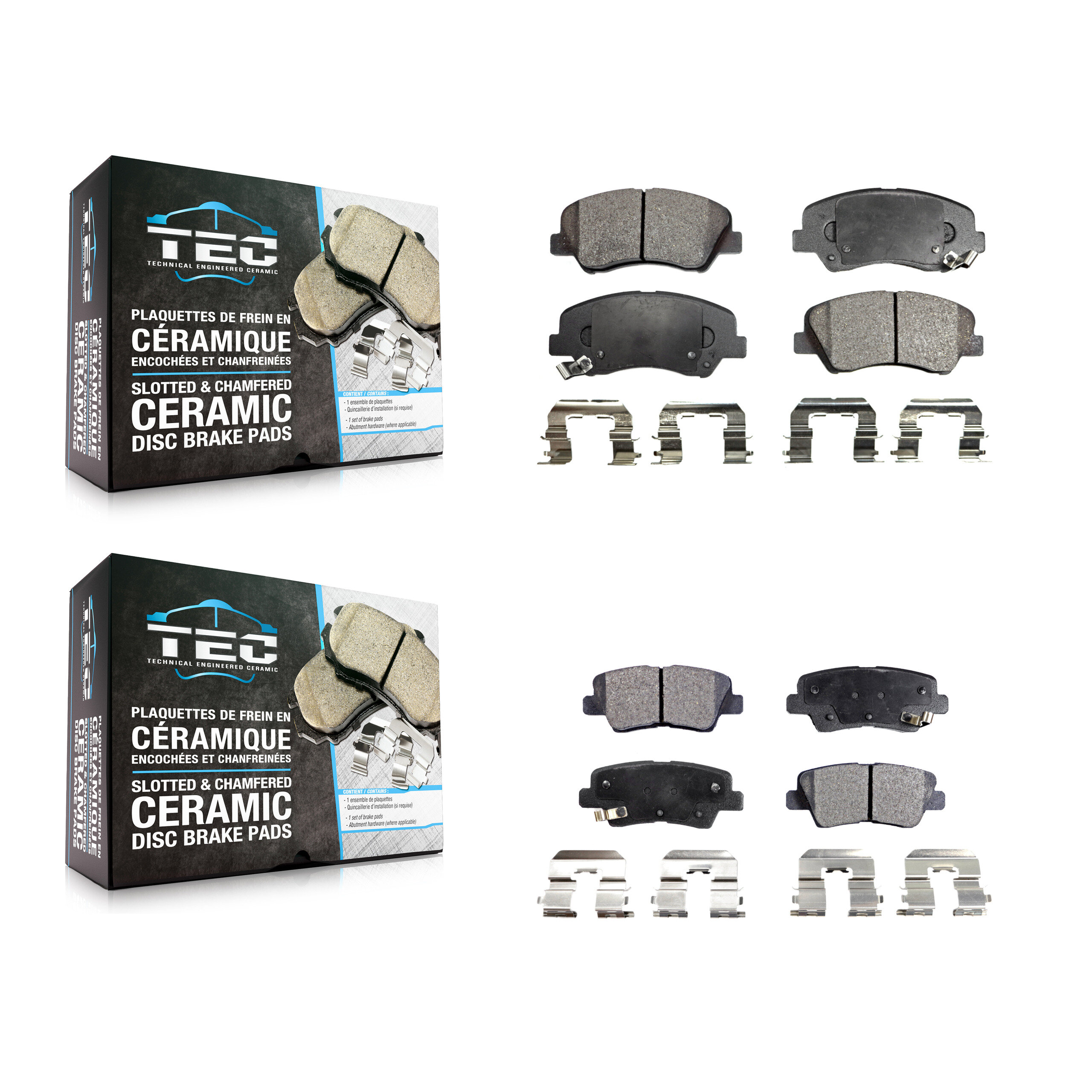 TEC - KTC-100243 - Front and Rear Disc Brake Pad Kits