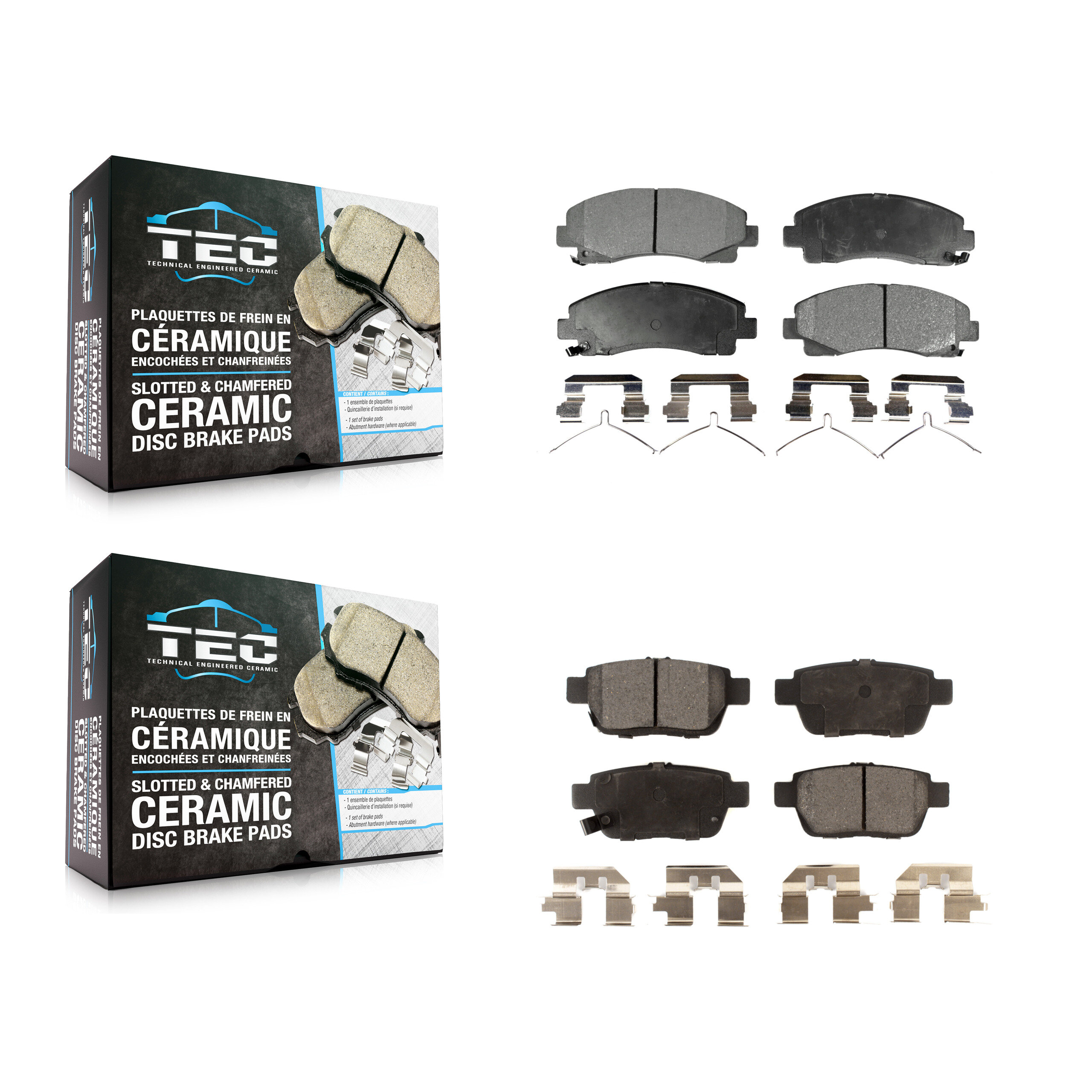 TEC - KTC-100254 - Front and Rear Disc Brake Pad Kits