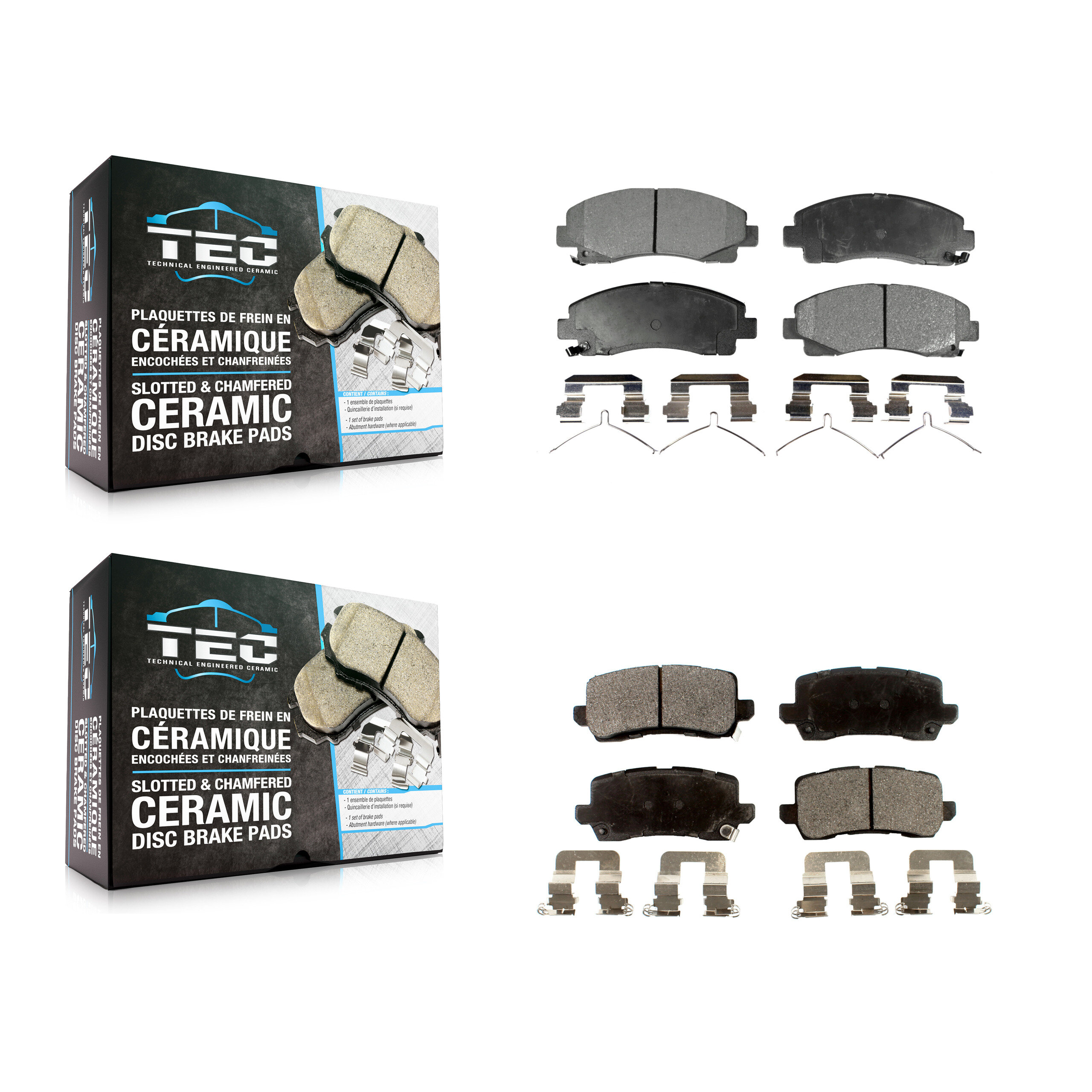 TEC - KTC-100255 - Front and Rear Disc Brake Pad Kits