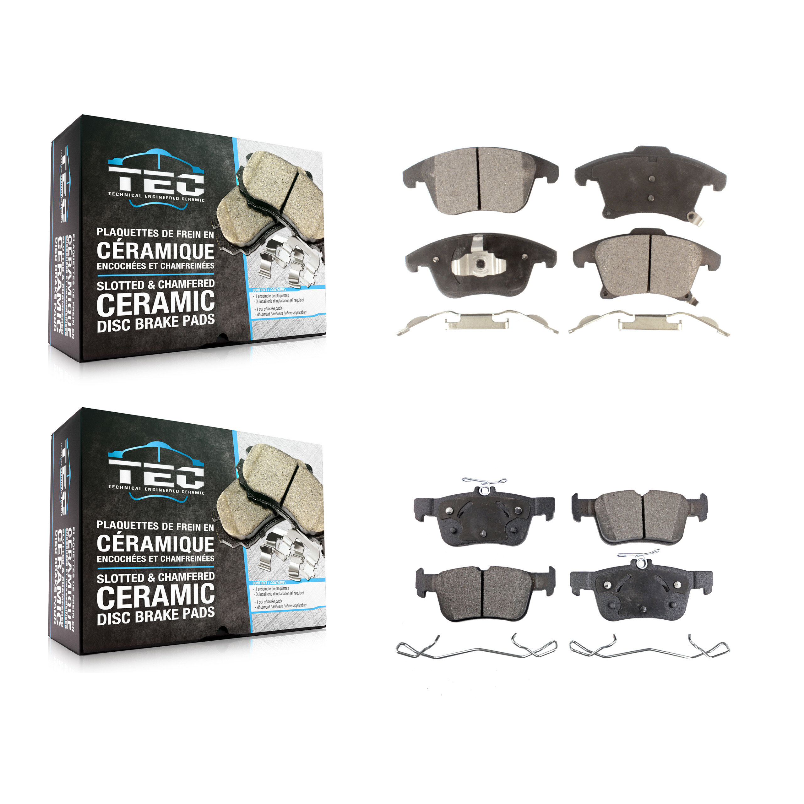 TEC - KTC-100276 - Front and Rear Disc Brake Pad Kits