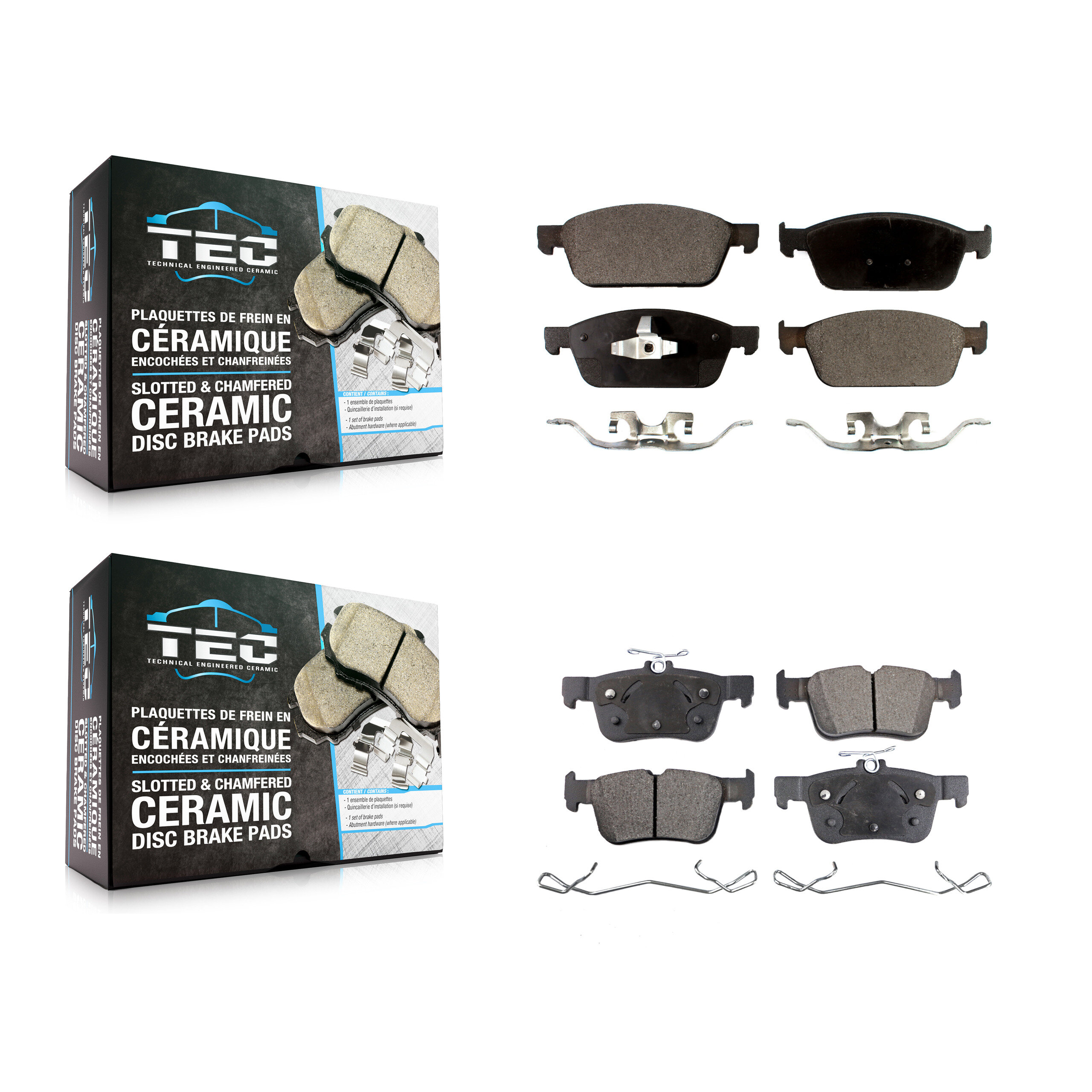 TEC - KTC-100280 - Front and Rear Disc Brake Pad Kits