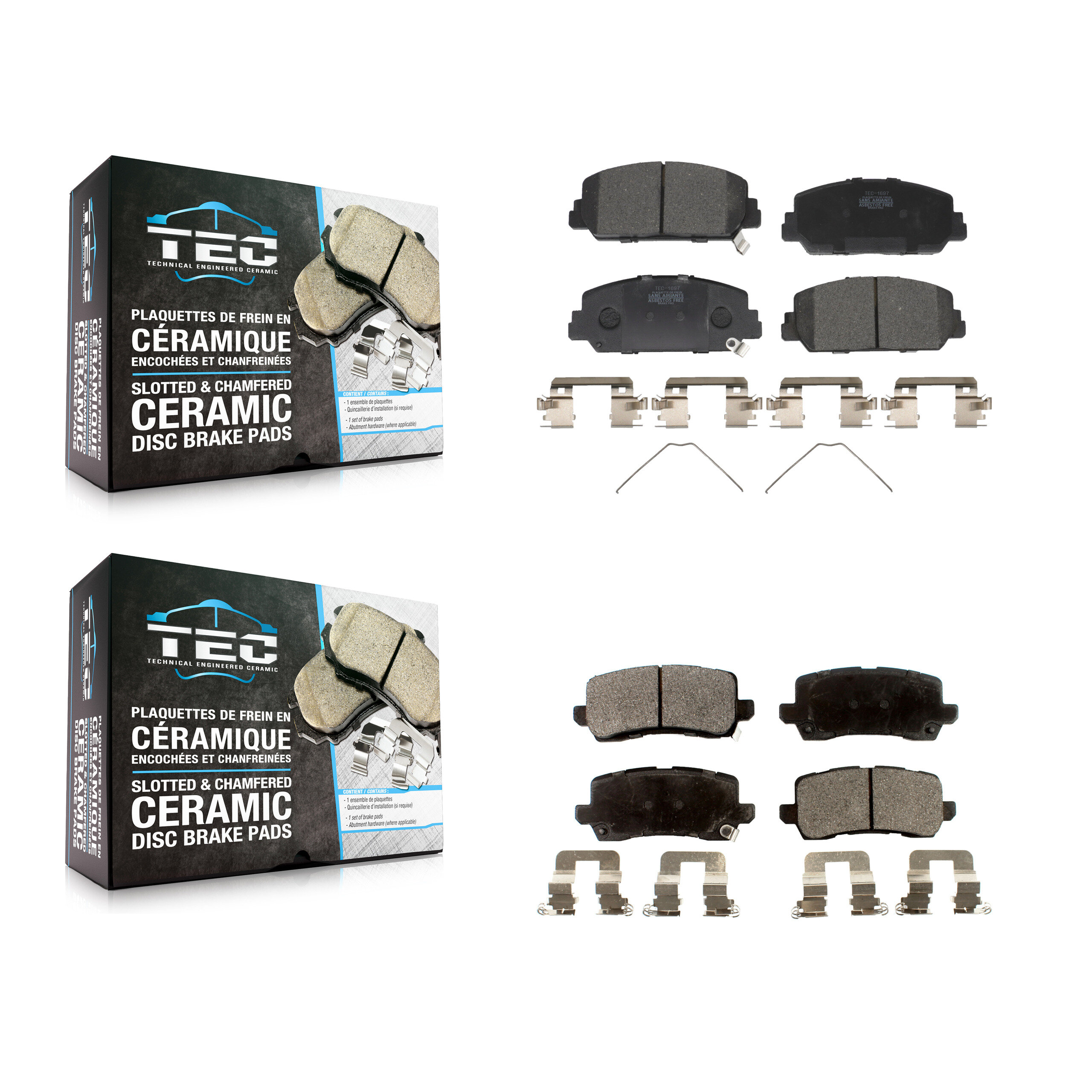 TEC - KTC-100285 - Front and Rear Disc Brake Pad Kits