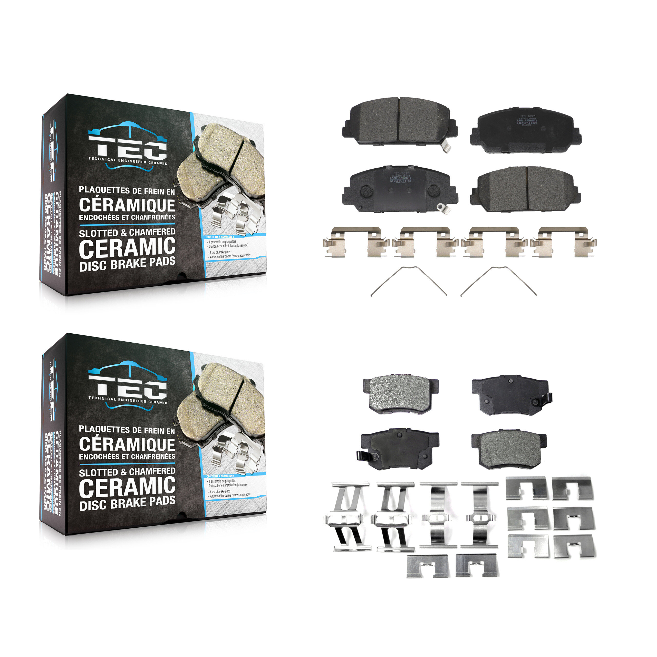 TEC - KTC-100286 - Front and Rear Disc Brake Pad Kits