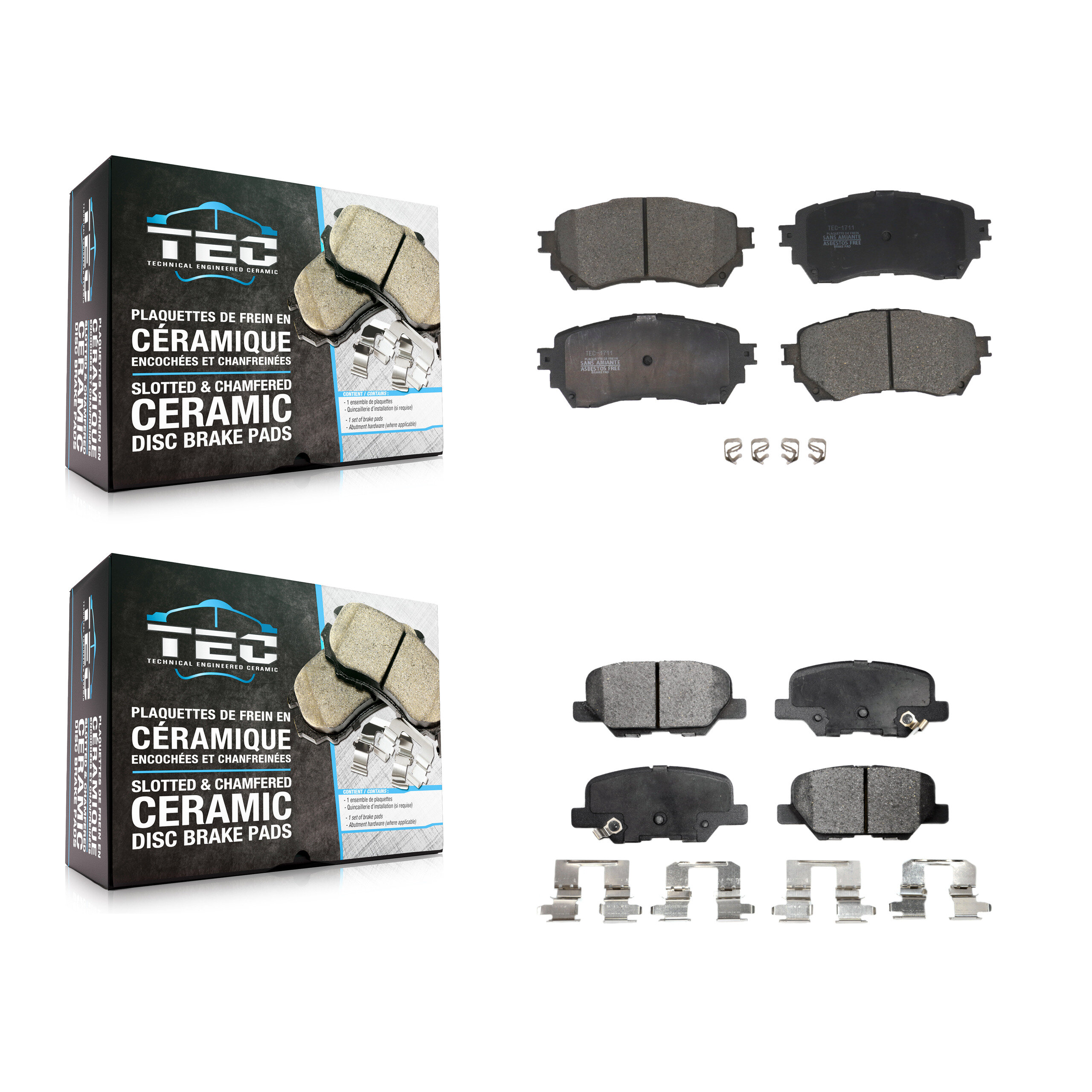 TEC - KTC-100288 - Front and Rear Disc Brake Pad Kits