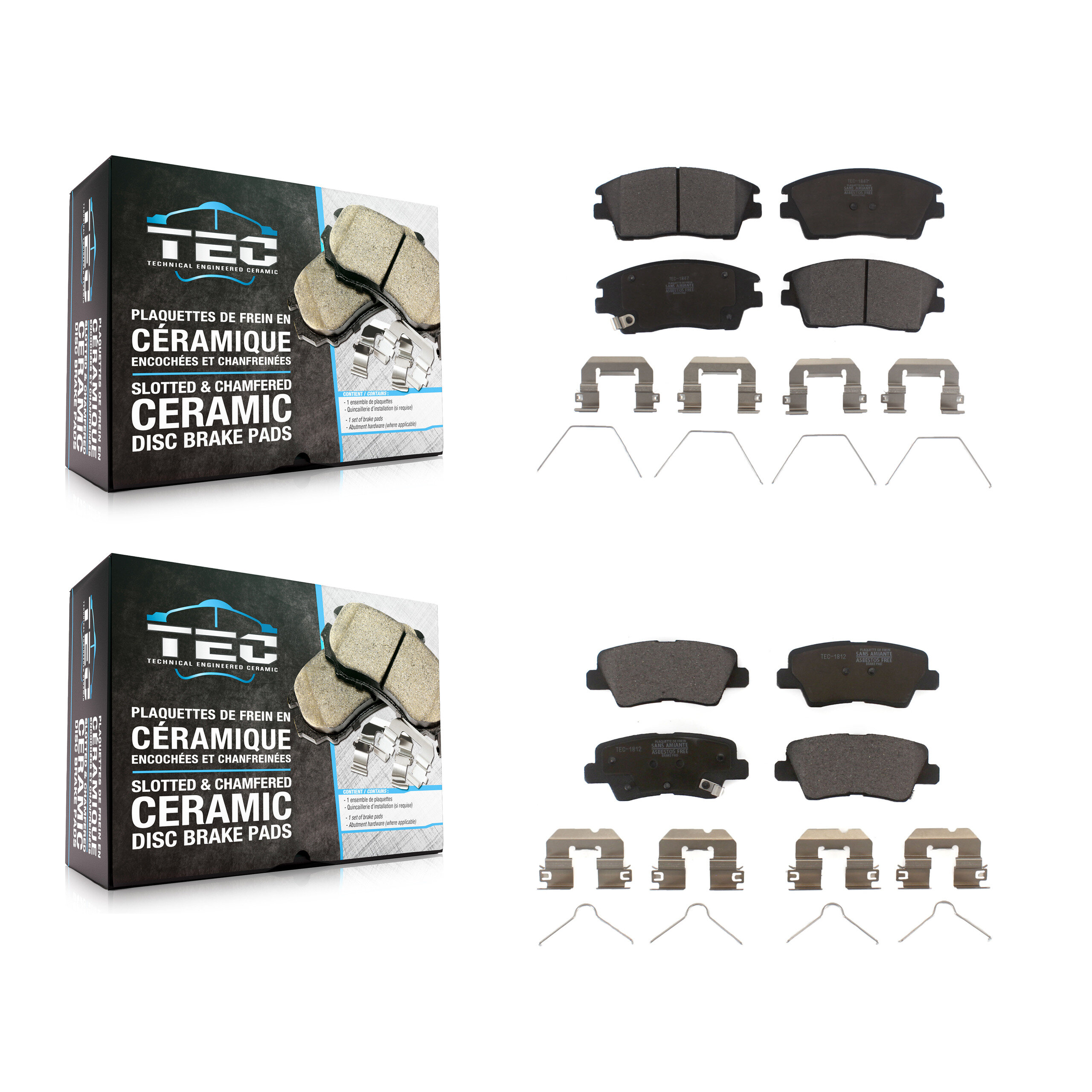 TEC KTC-100312 Disc Brake Pad for 2017-2020 Hyundai Elantra - Front and Rear
