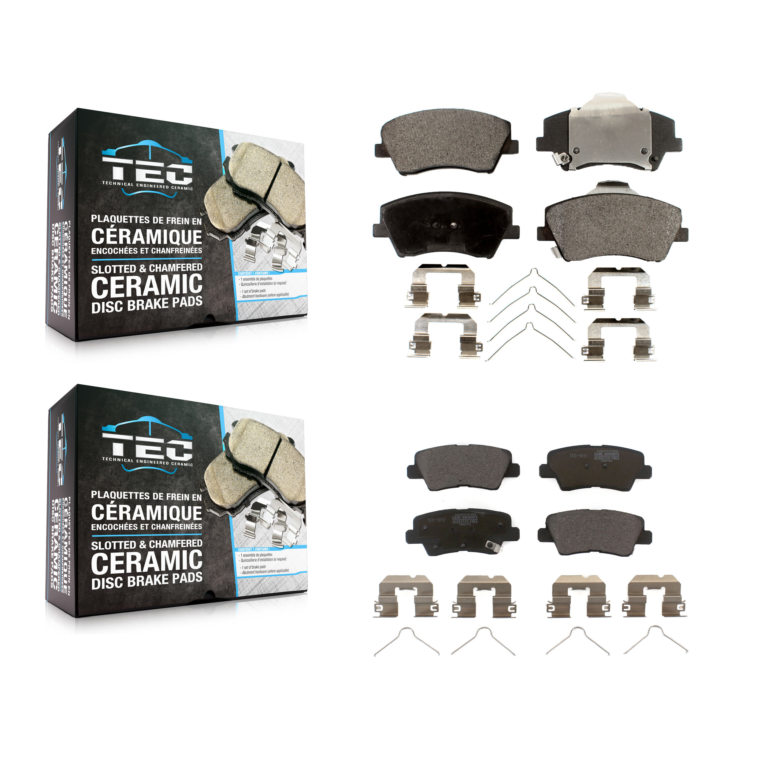 TEC - KTC-100318 - Front and Rear Disc Brake Pad Kits