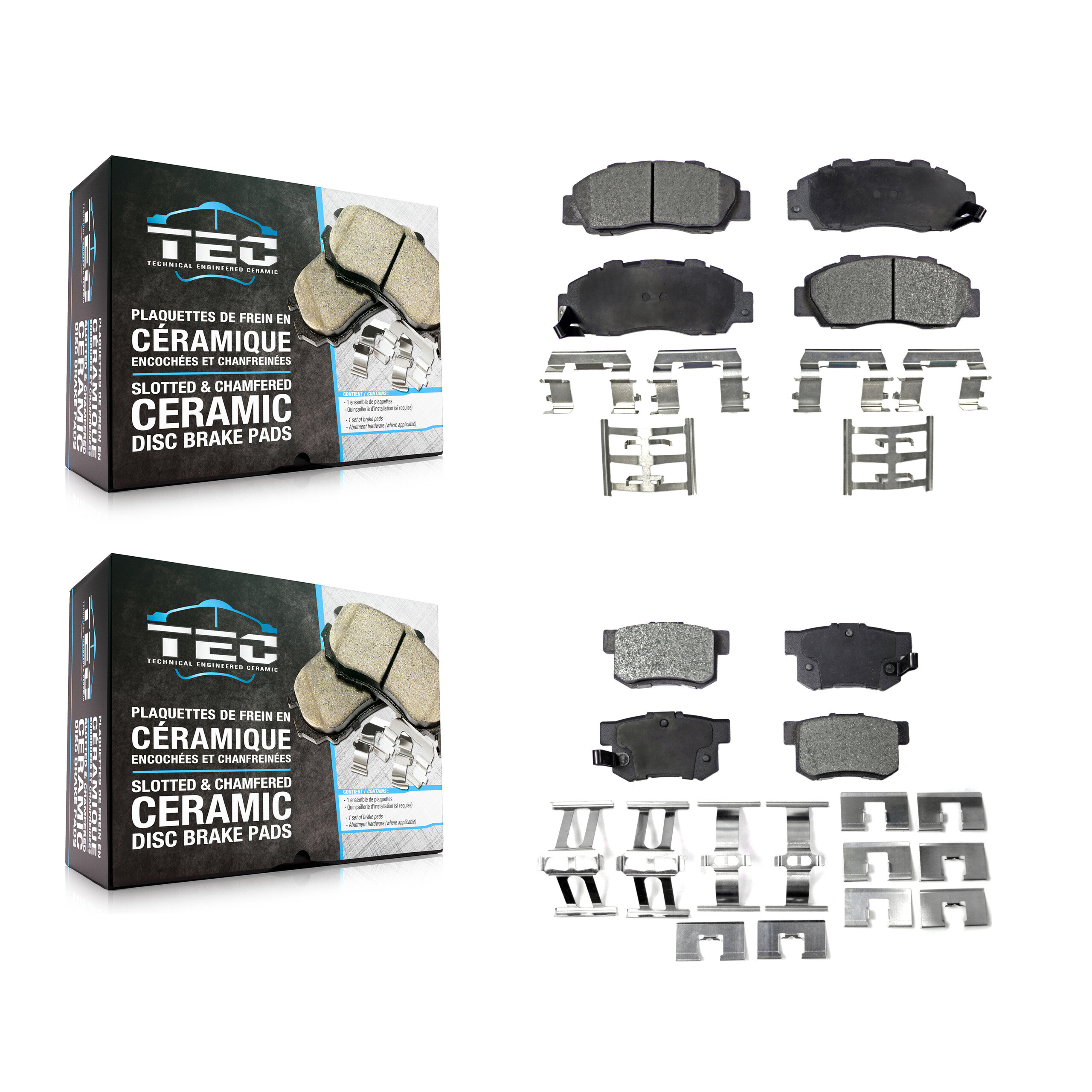 TEC Front Rear Ceramic Brake Pads Kit KTC-100335