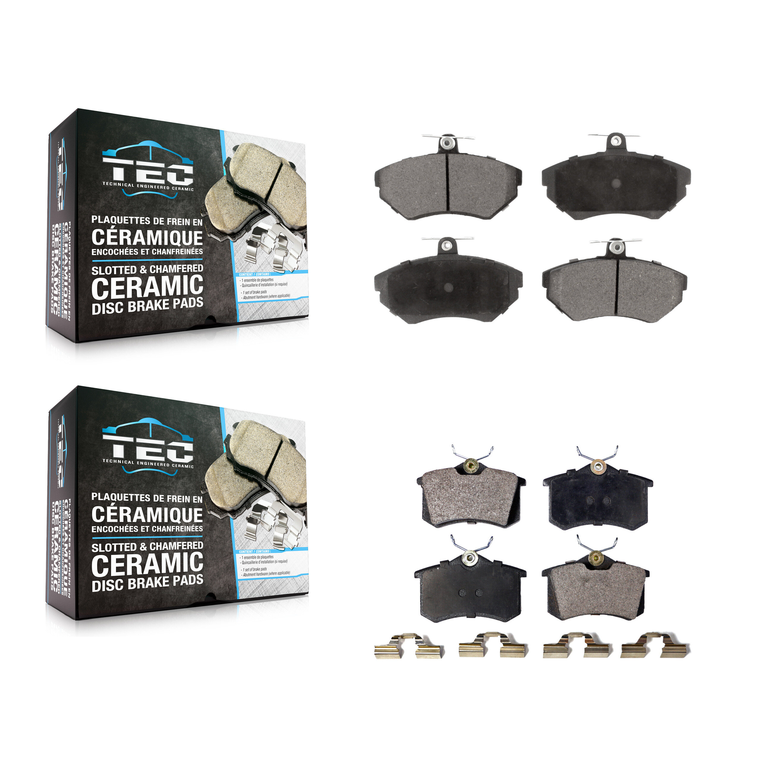 TEC - KTC-100370 - Front and Rear Disc Brake Pad Kits