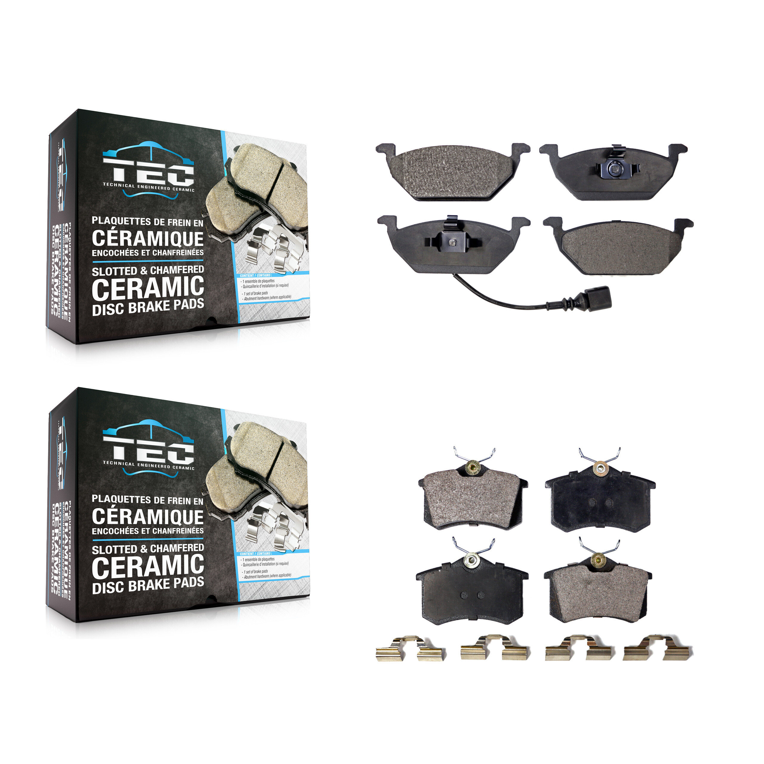 TEC - KTC-100385 - Front and Rear Disc Brake Pad Kits