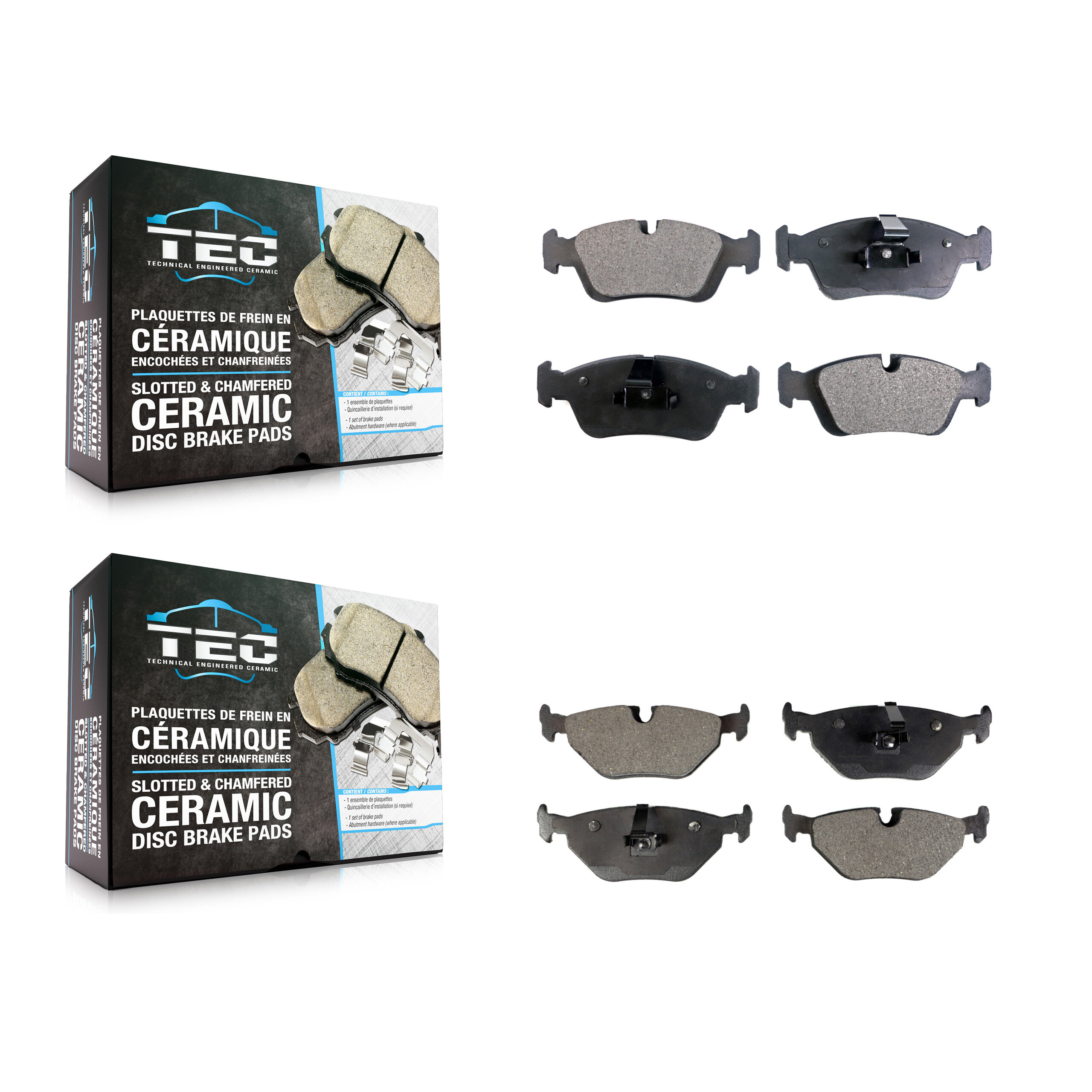 TEC - KTC-100386 - Front and Rear Disc Brake Pad Kits