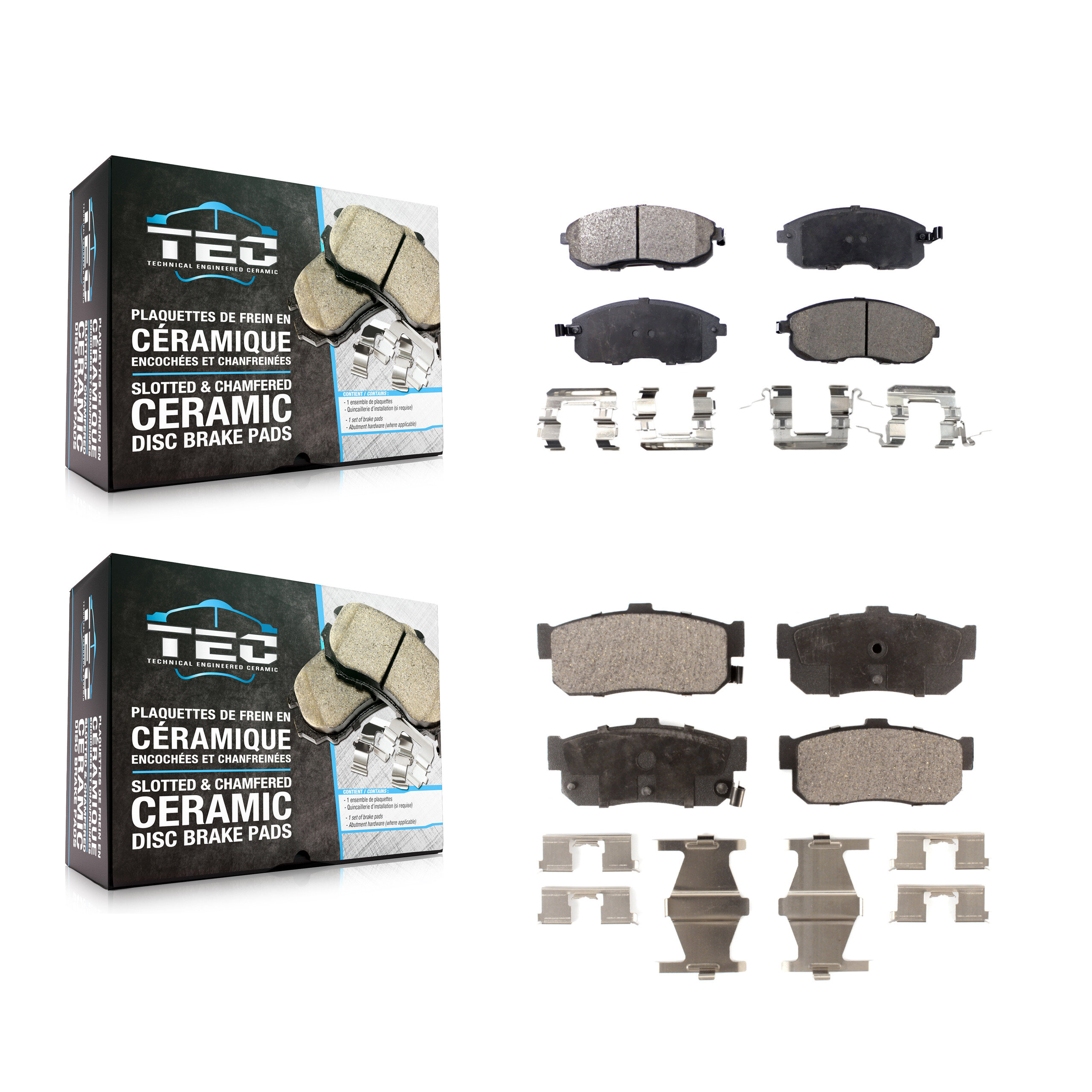 TEC - KTC-100404 - Front and Rear Disc Brake Pad Kits