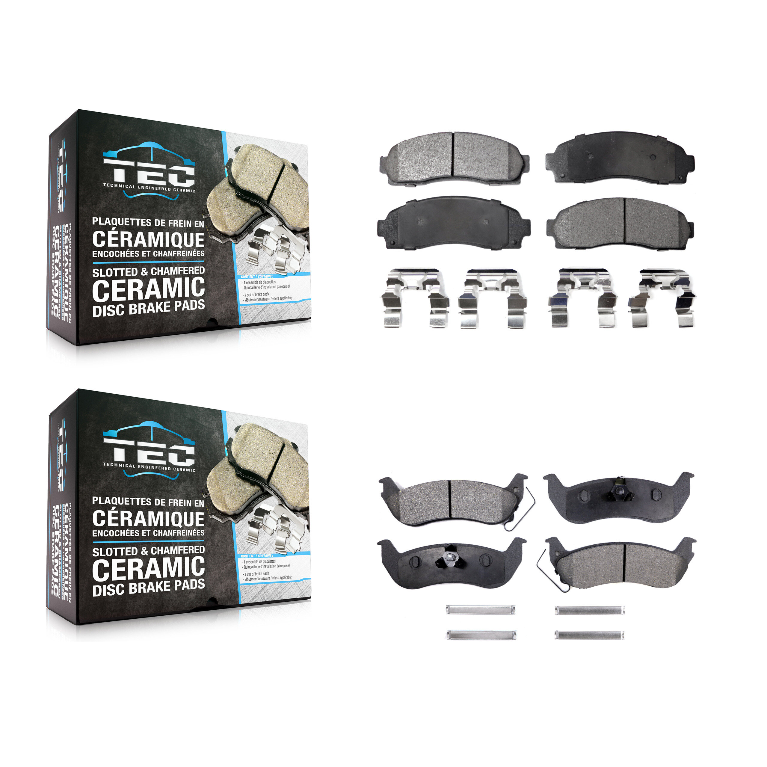 TEC - KTC-100417 - Front and Rear Disc Brake Pad Kits