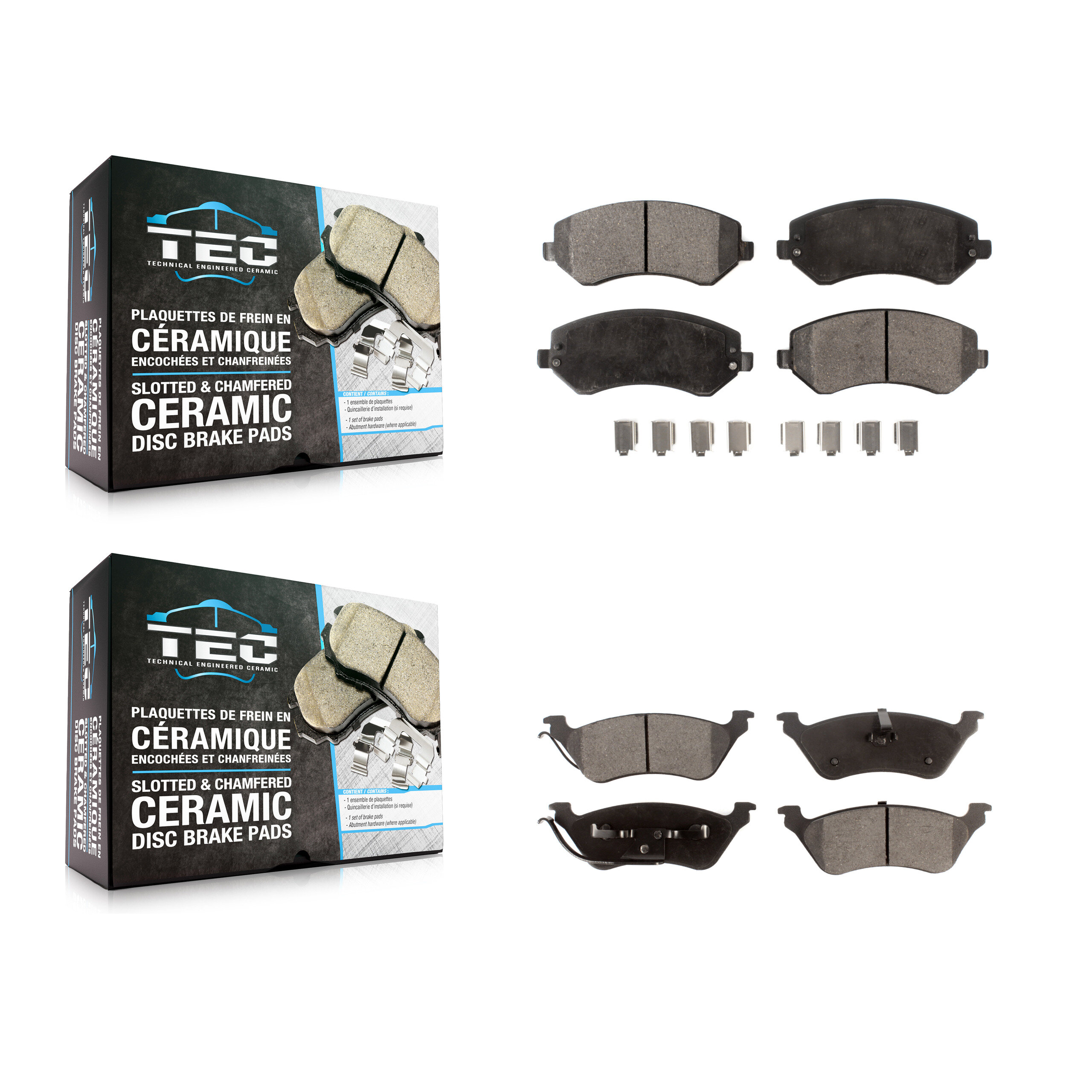 TEC - KTC-100436 - Front and Rear Disc Brake Pad Kits