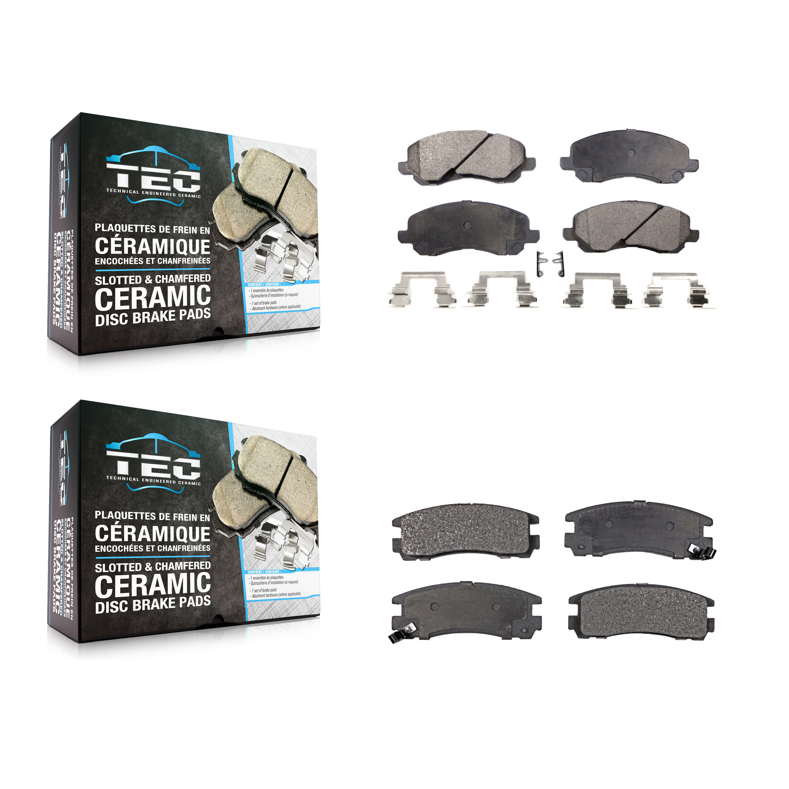 TEC - KTC-100443 - Front and Rear Disc Brake Pad Kits