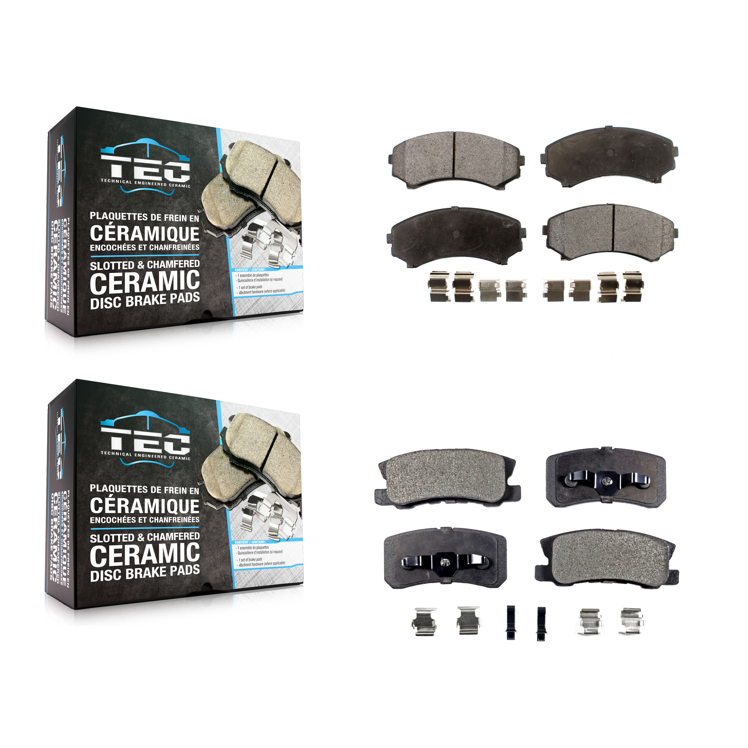 TEC - KTC-100445 - Front and Rear Disc Brake Pad Kits
