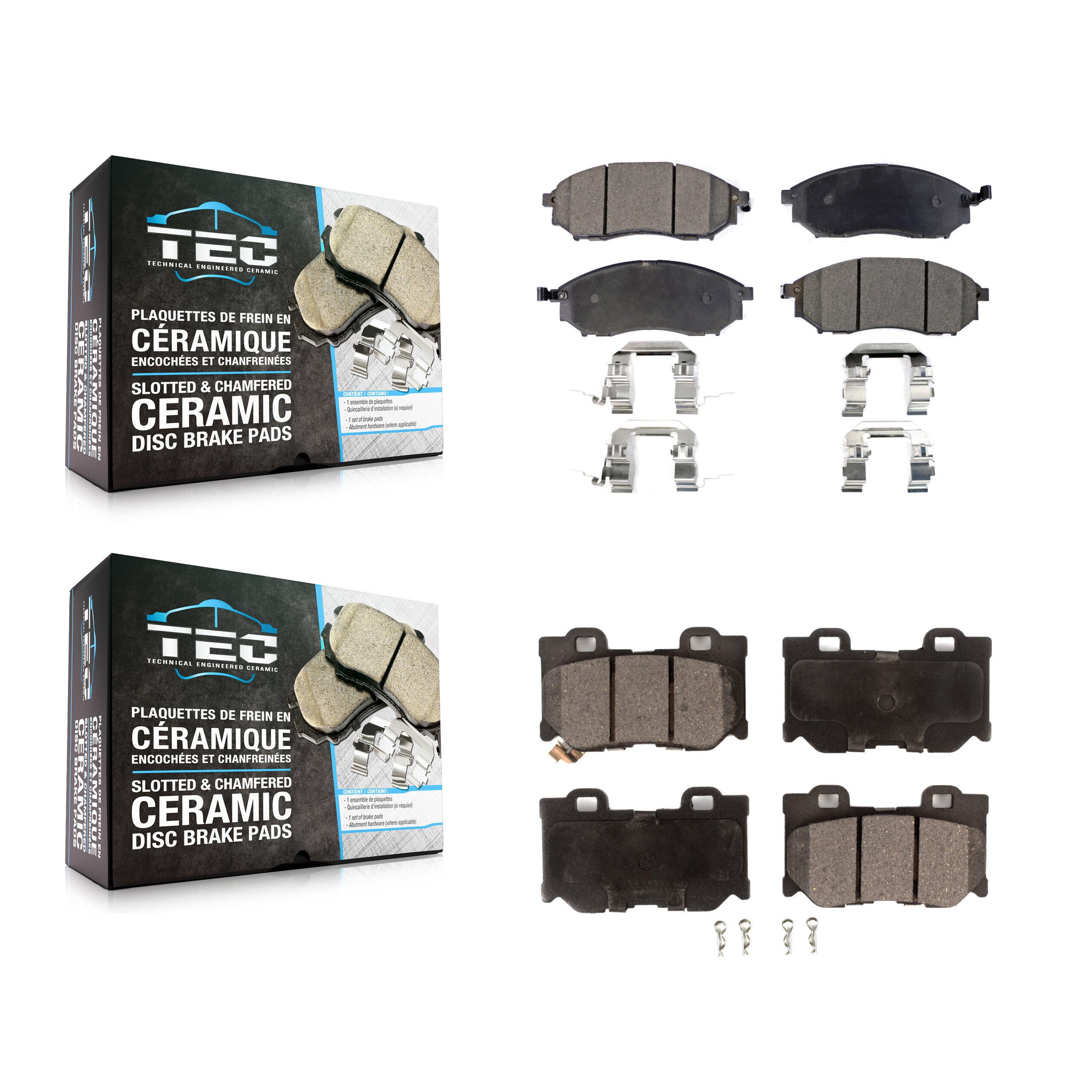 TEC - KTC-100453 - Front and Rear Disc Brake Pad Kits