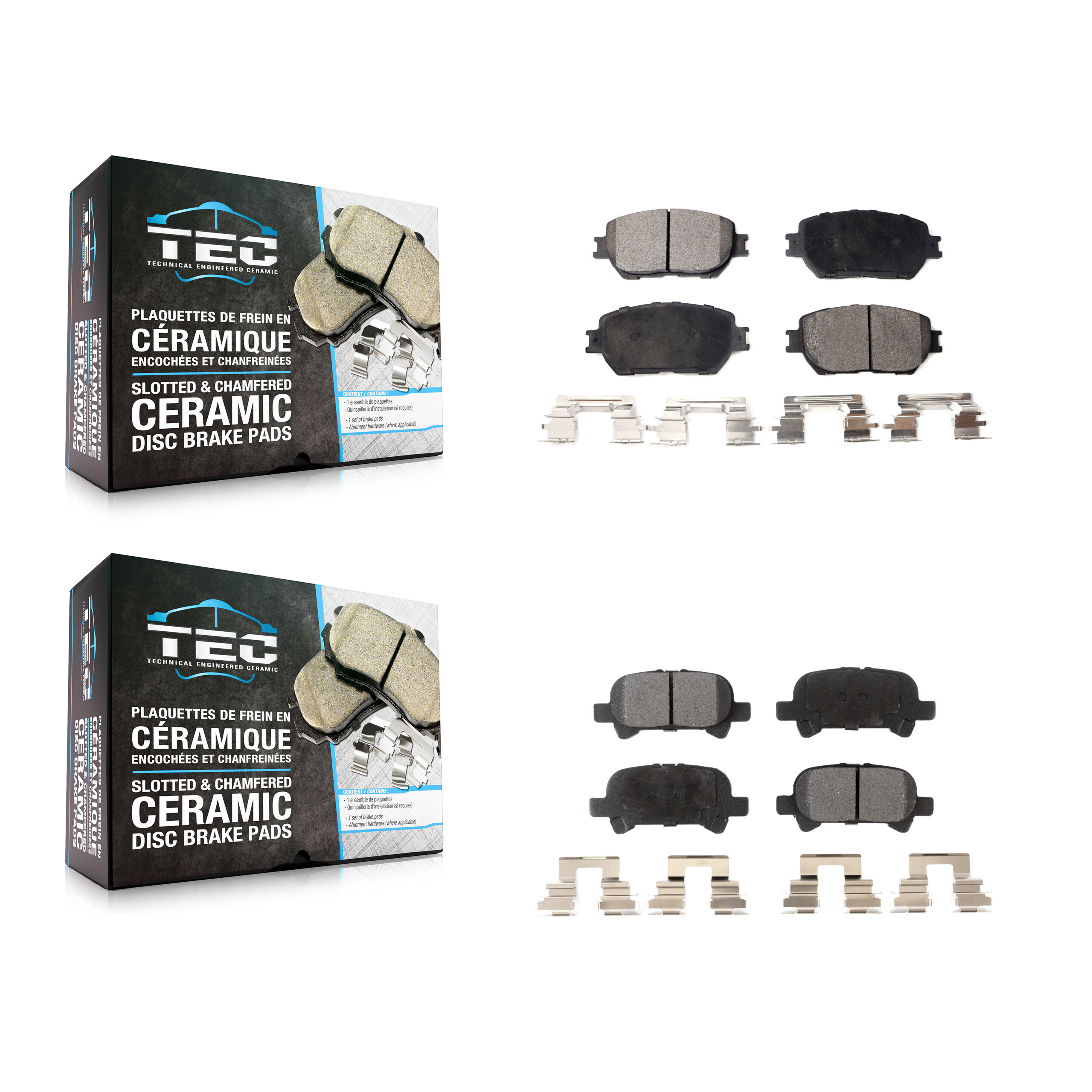 TEC Front Rear Ceramic Brake Pads Kit KTC-100462