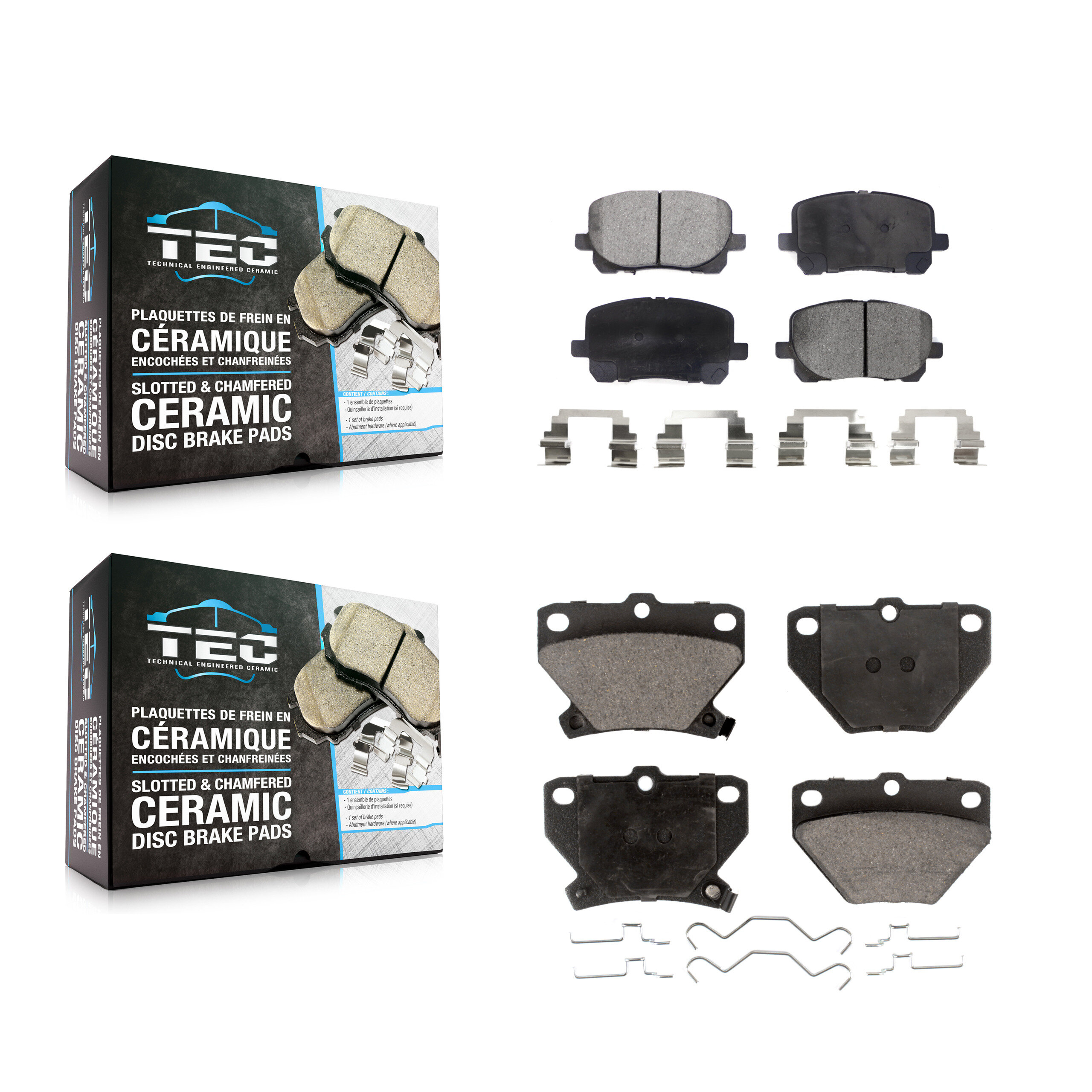 TEC Front Rear Ceramic Brake Pads Kit KTC-100481
