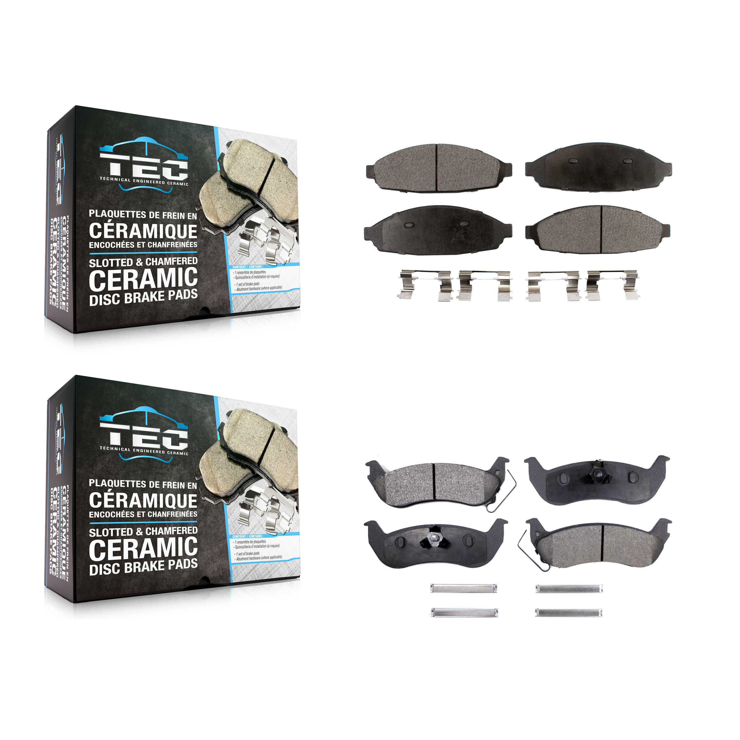 TEC - KTC-100489 - Front and Rear Disc Brake Pad Kits