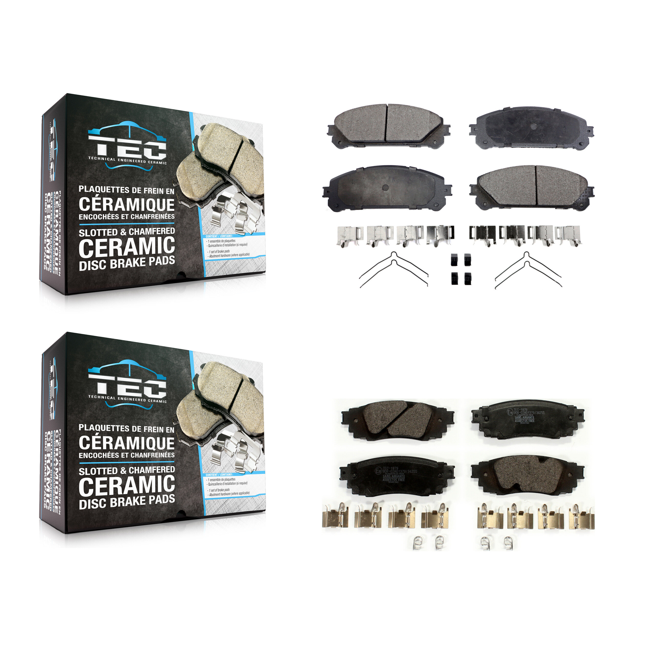 TEC - KTC-100514 - Front and Rear Disc Brake Pad Kits