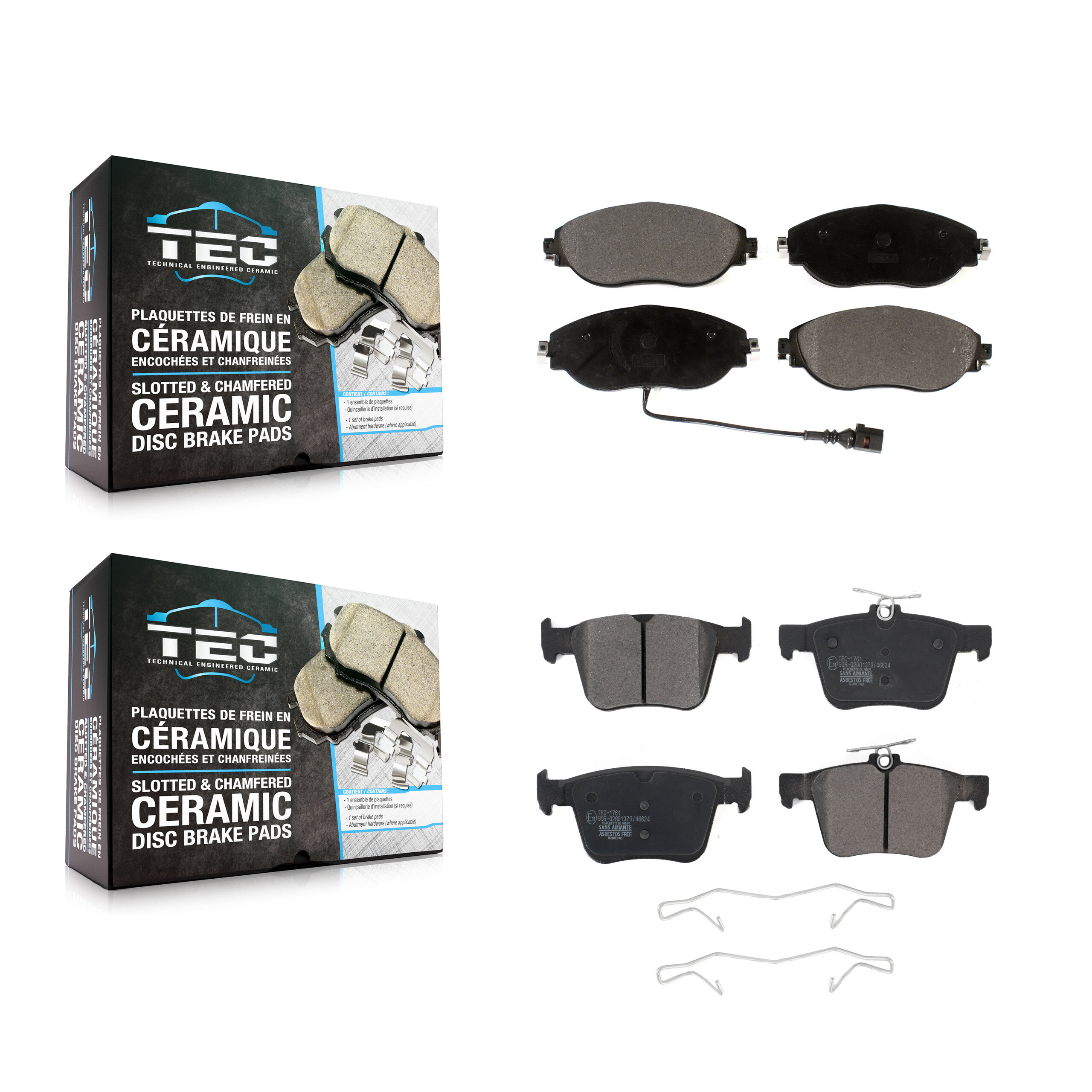 TEC - KTC-100520 - Front and Rear Disc Brake Pad Kits